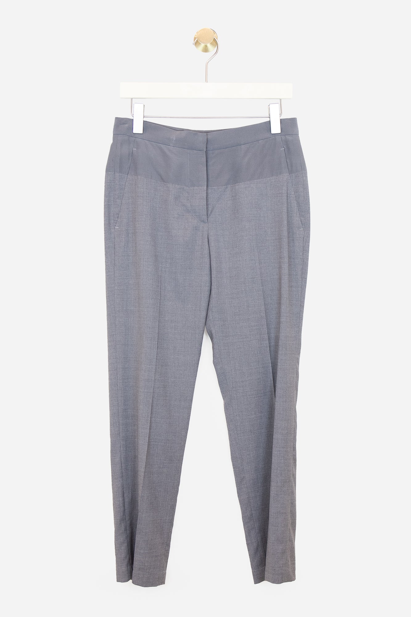 Grey Silk Detailed Pant Silk