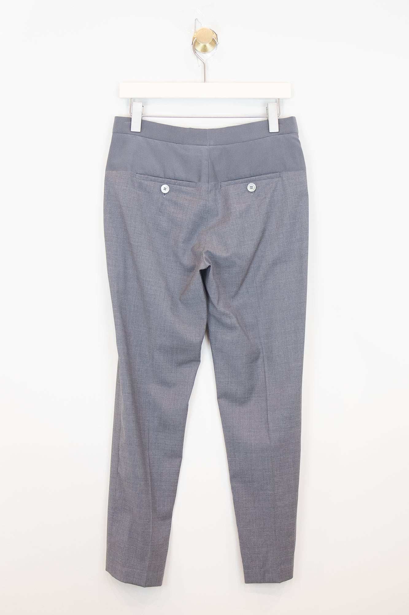 Grey Silk Detailed Pant Silk