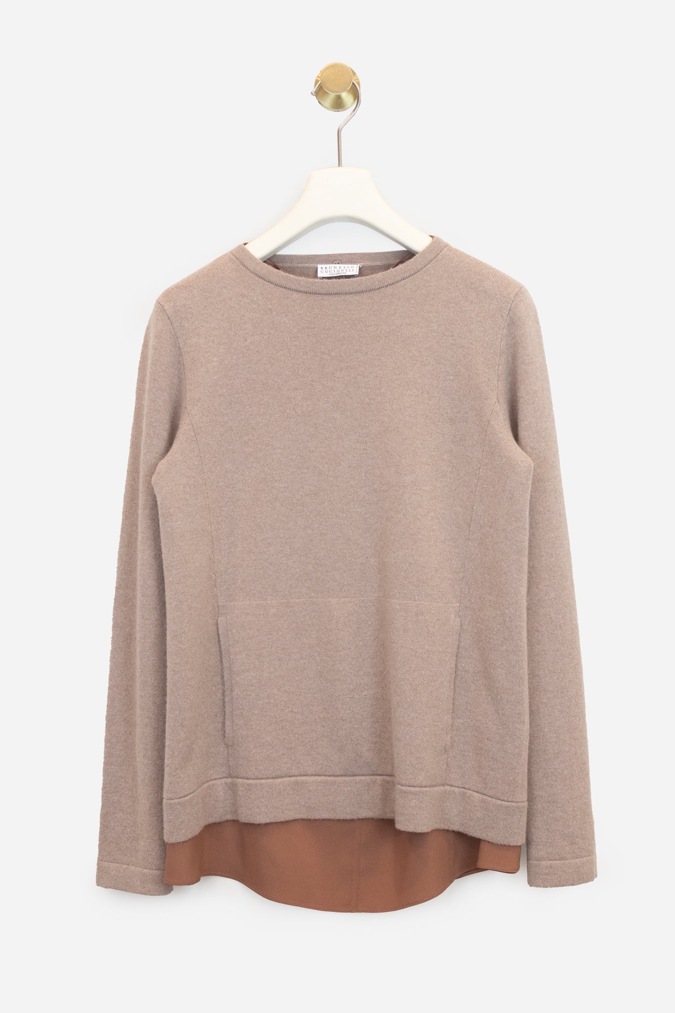 Cashmere Dusty Pink Sweater W/ Underlay Tank Cashmere M