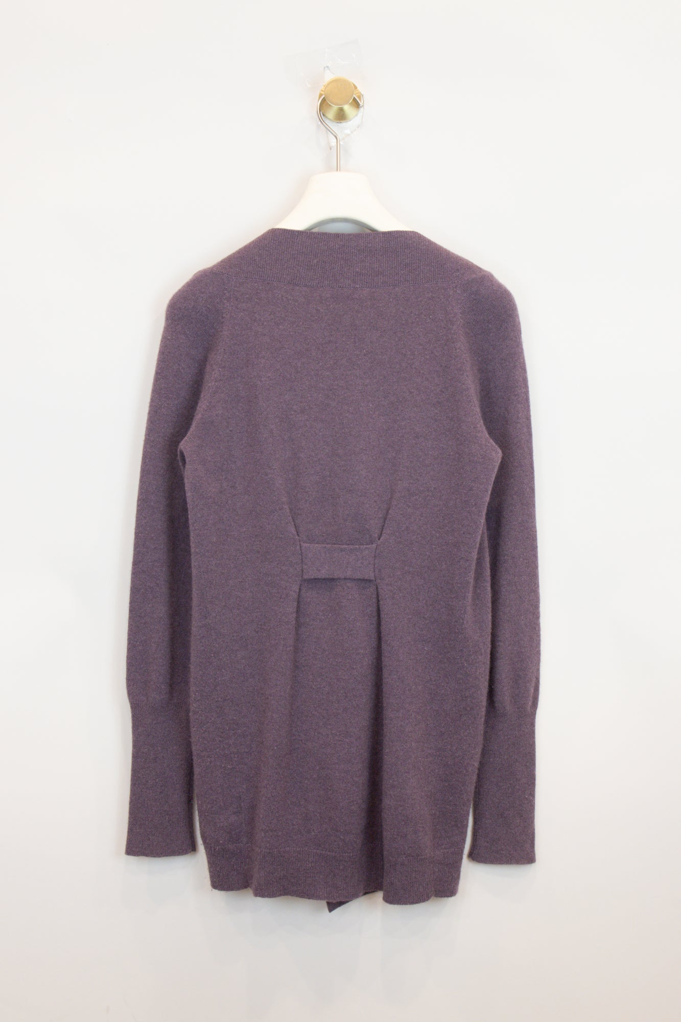 Purple Ruffle Flap Cardigan  Cashmere