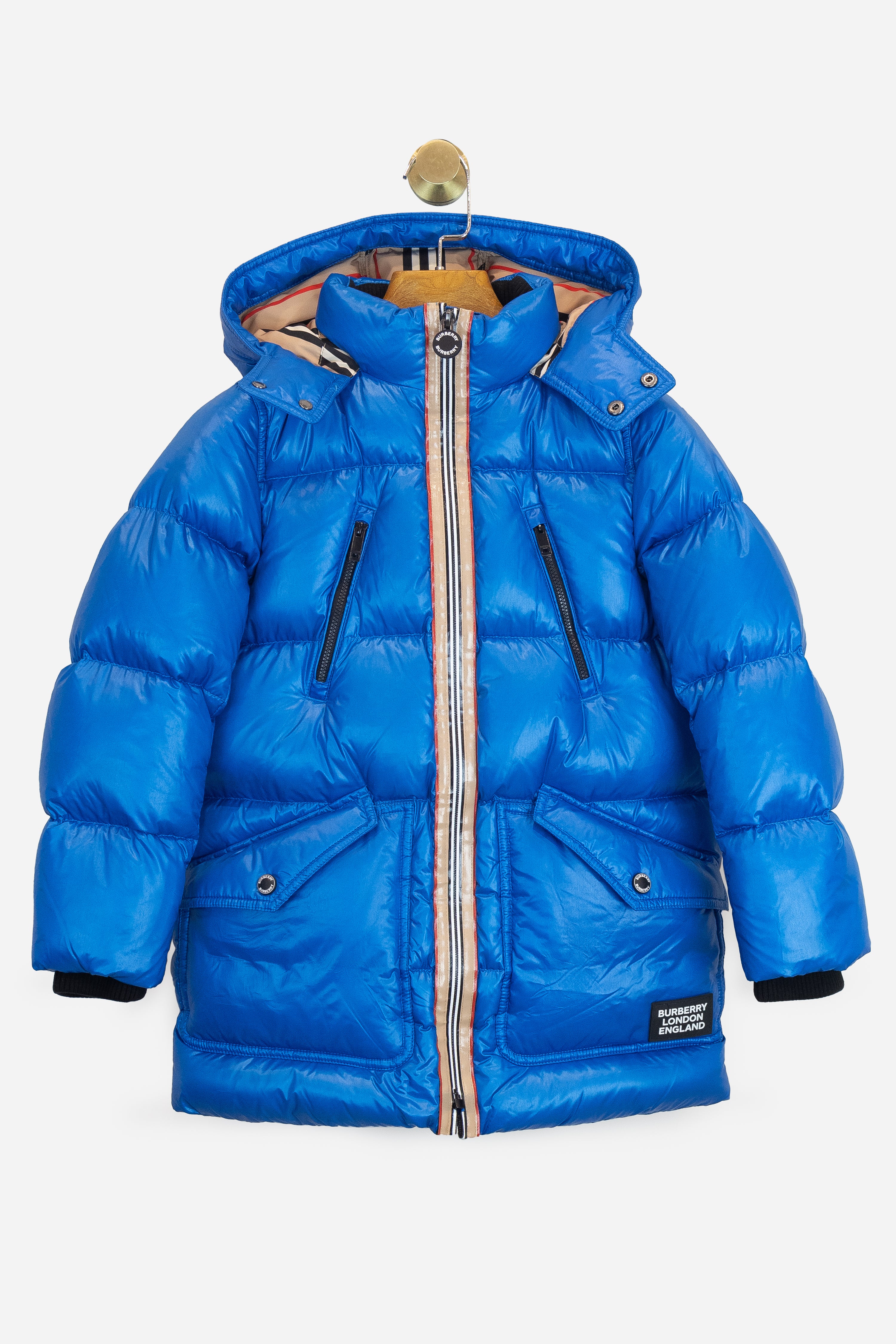 Neon Blue Kids Puffer Jacket Polyamid