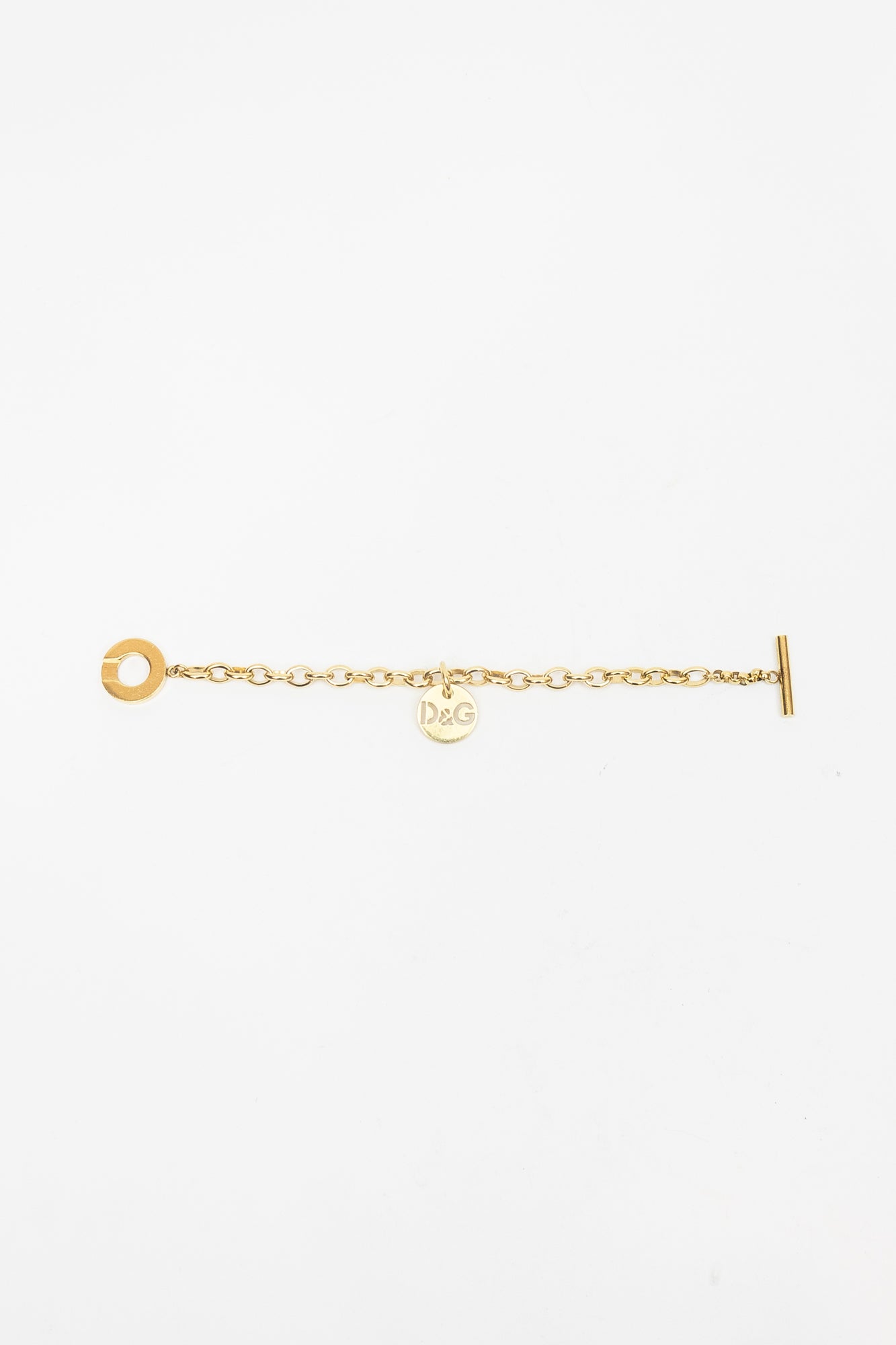 Gold D&G Charm Toggle Bracelet