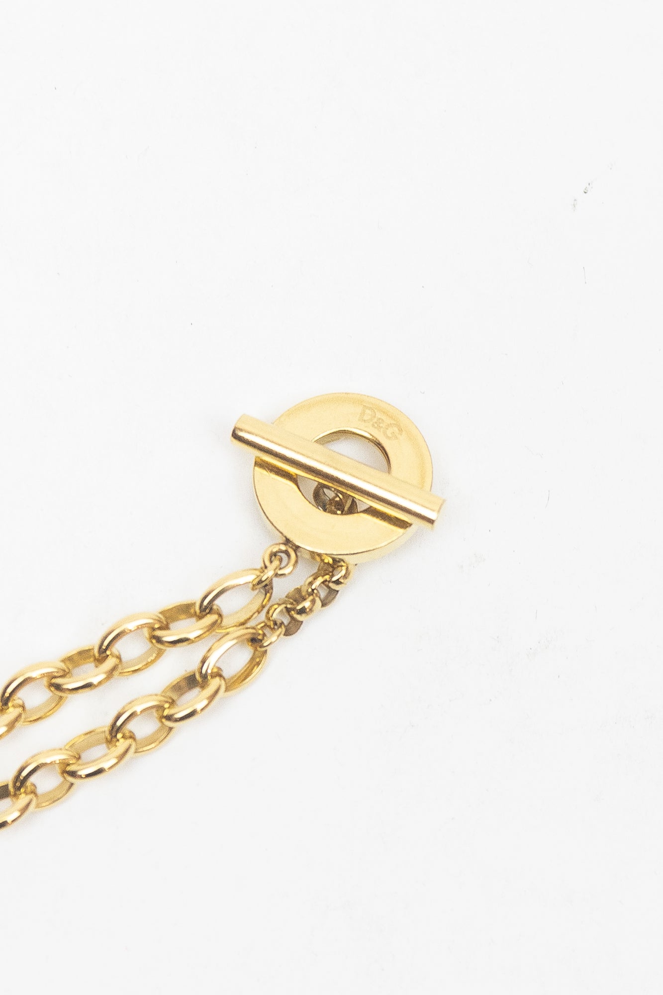 Gold D&G Charm Toggle Bracelet