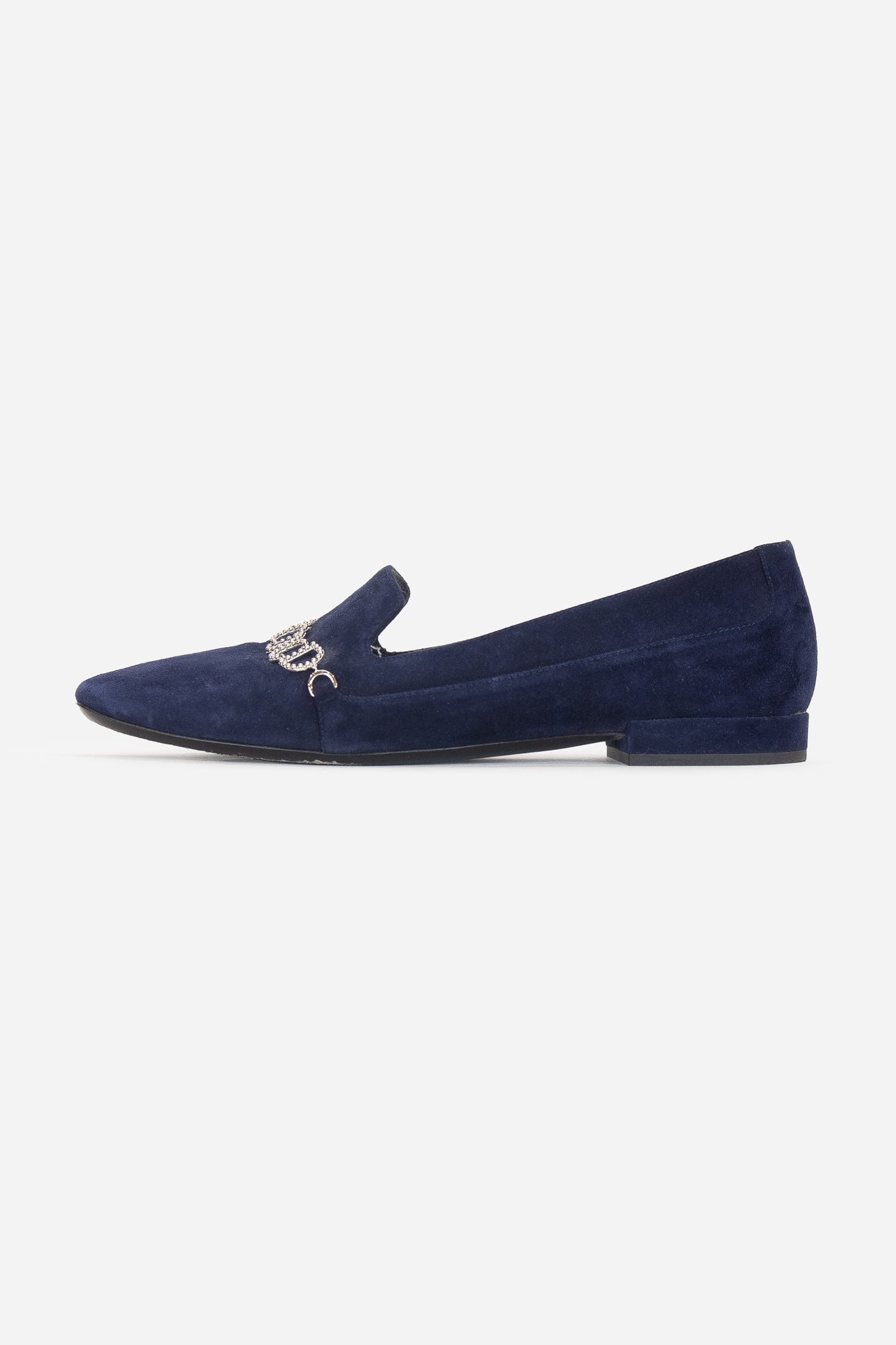 Navy Suede CD Charm Loafers Suede