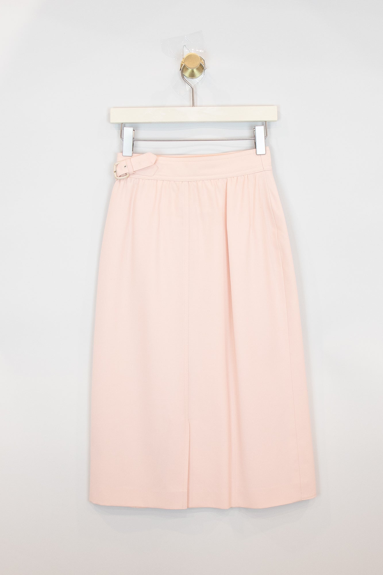 Pink Cross-Over Buckle Skirt Wool