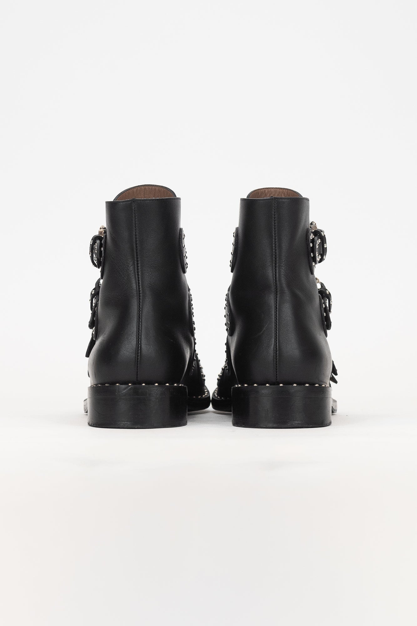 Black Multi Buckle Ankle Boots Leather