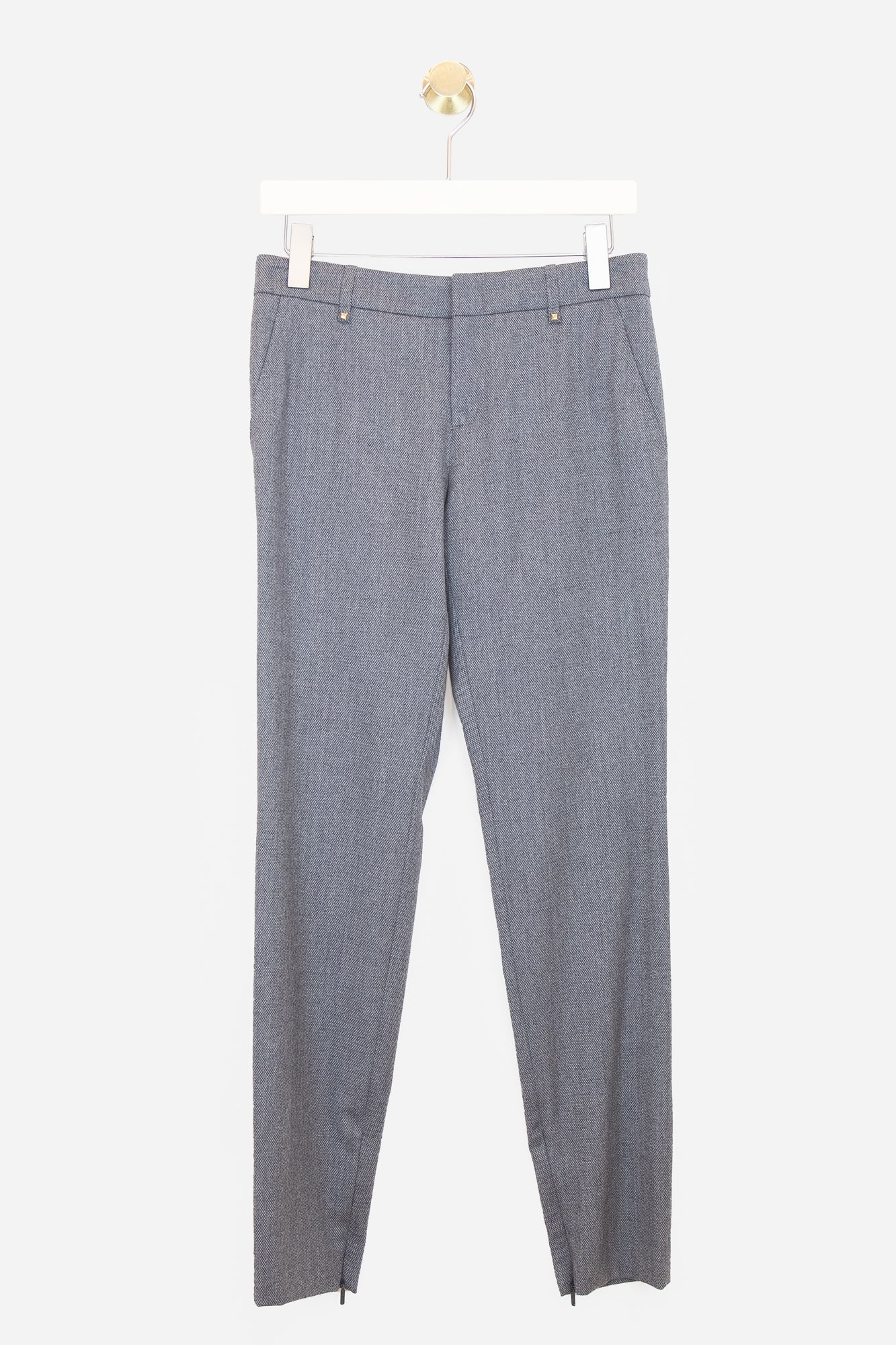 Charcoal Trouser W/ Gold Hardwear Wool