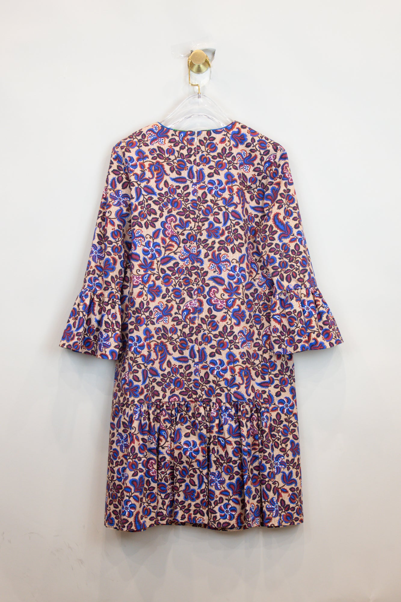 Printed Stretch Cotton Bell Sleeve Dress