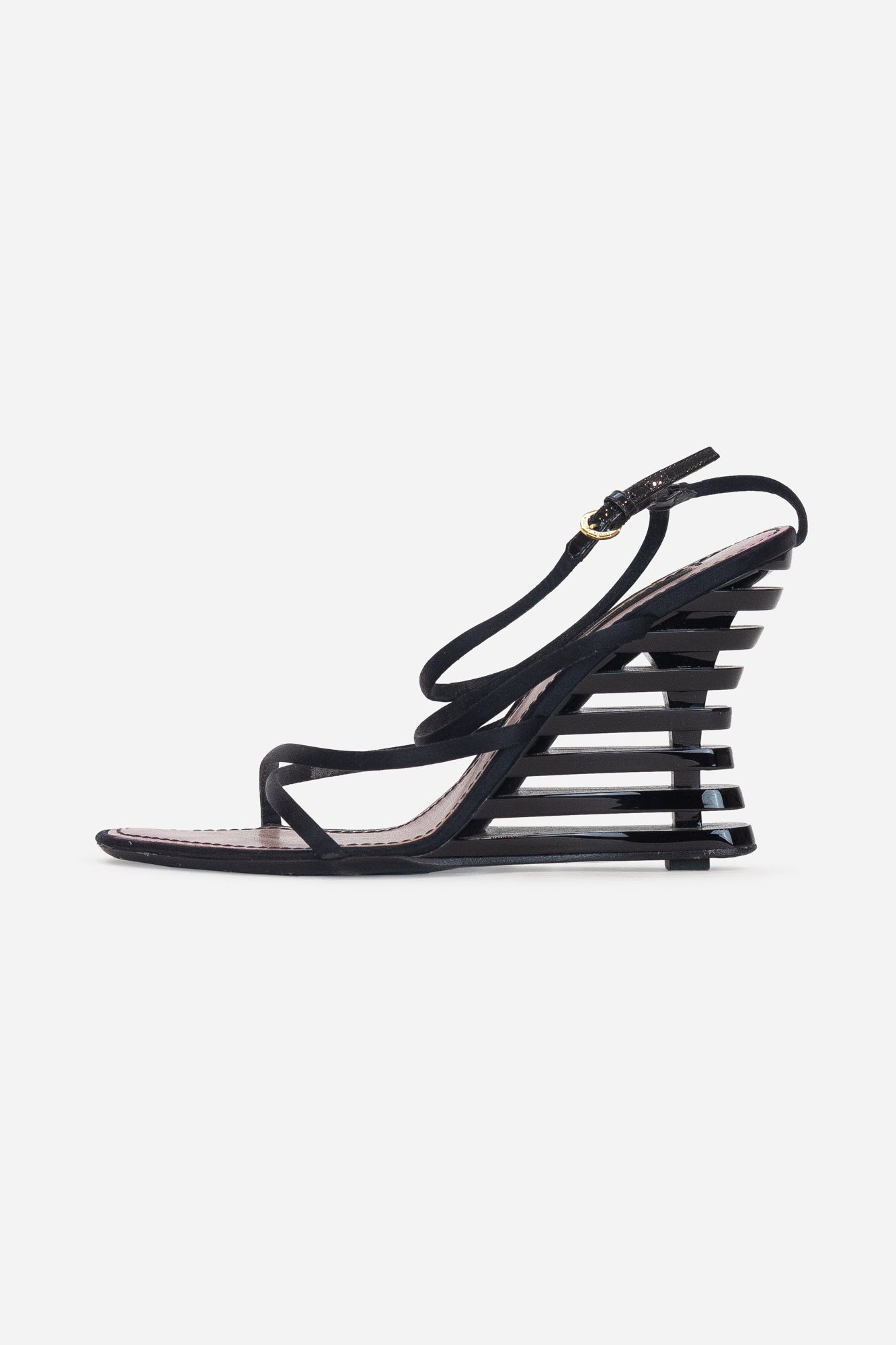 Satin Gladiator Wedge Sandals