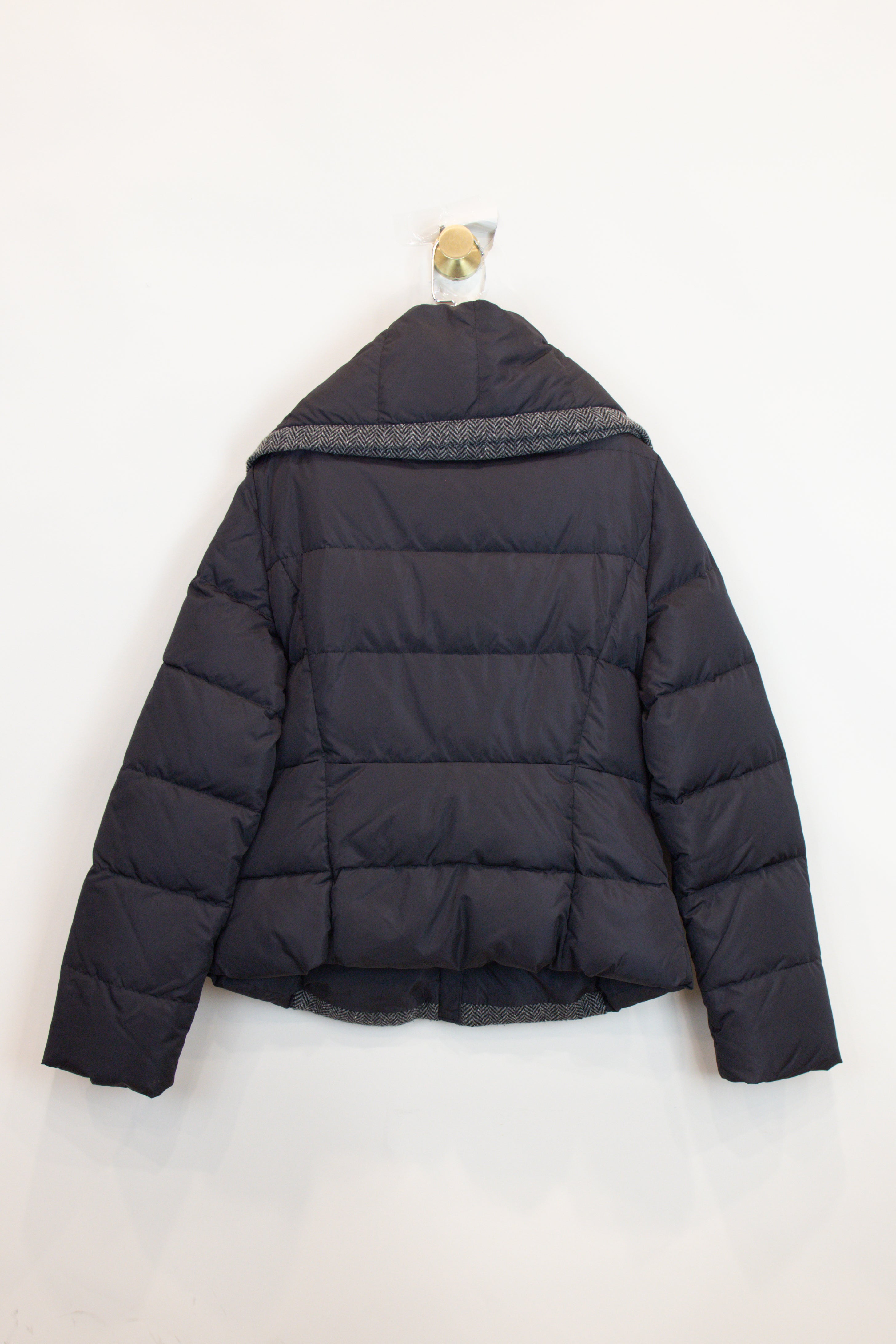 Herringbone Wool + Down Short Puffer