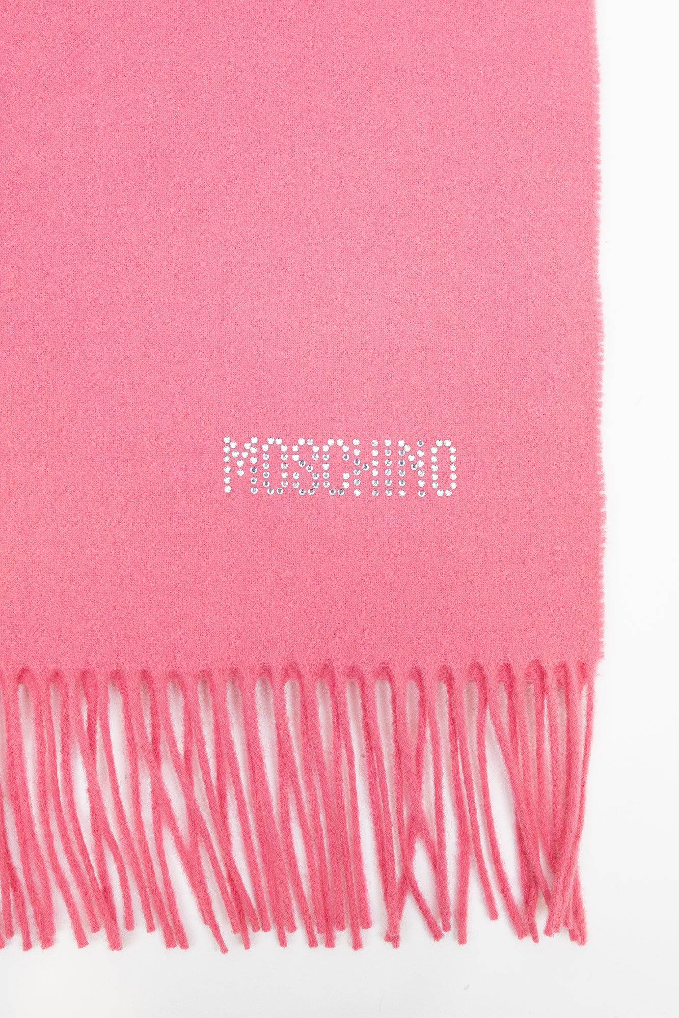 Merino Pink Wool Rhinestone Scarf