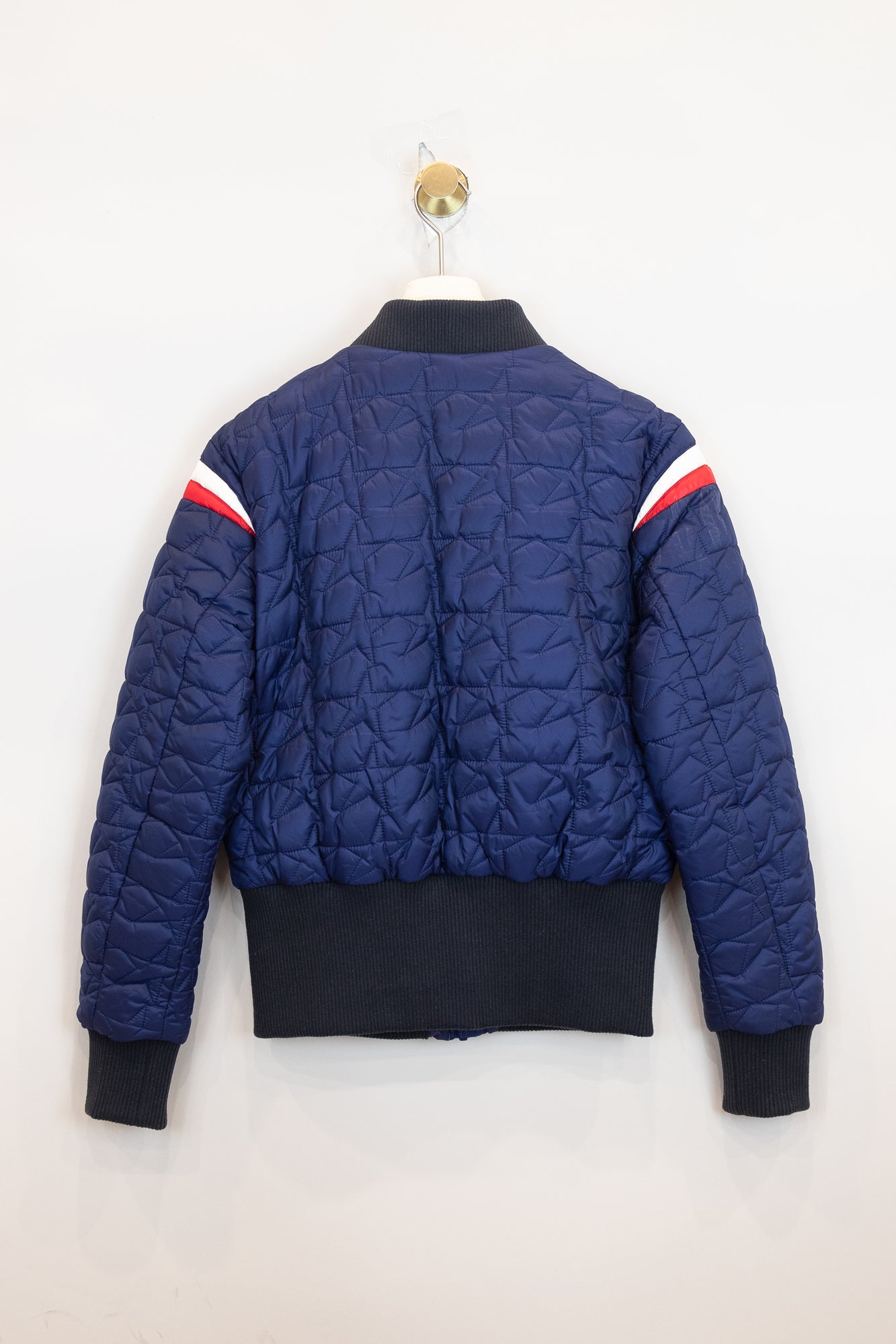 Navy Puffer Star Bomber Jacket Poly/Cotton Blend