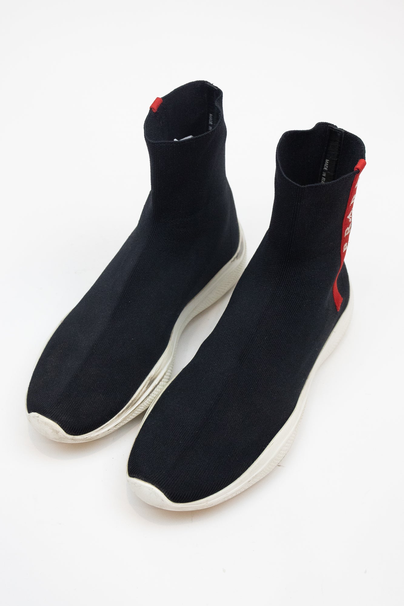 Black Elastic Slip On Sock Shoes