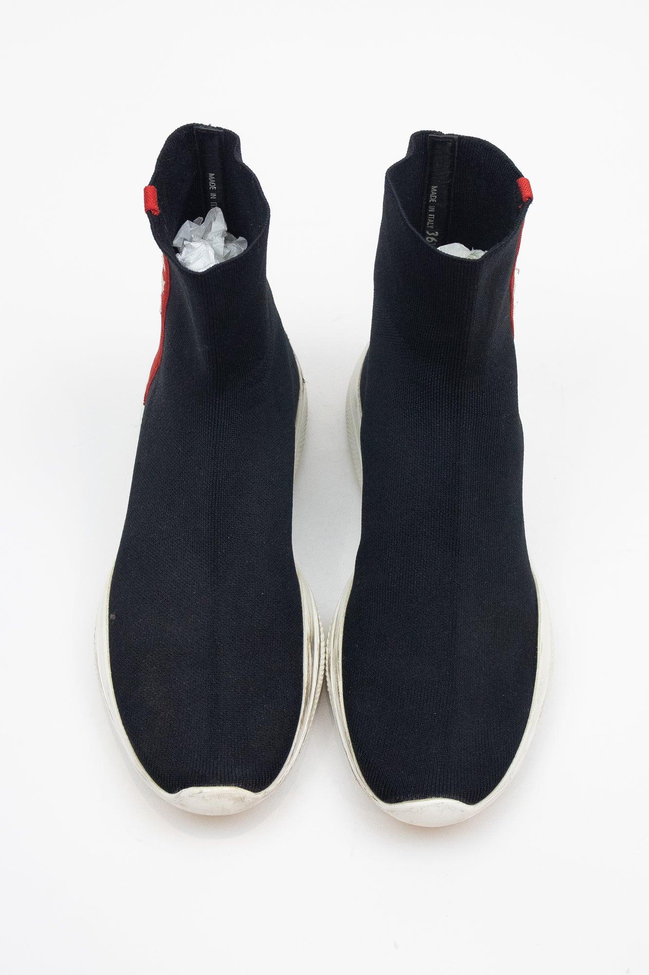 Black Elastic Slip On Sock Shoes