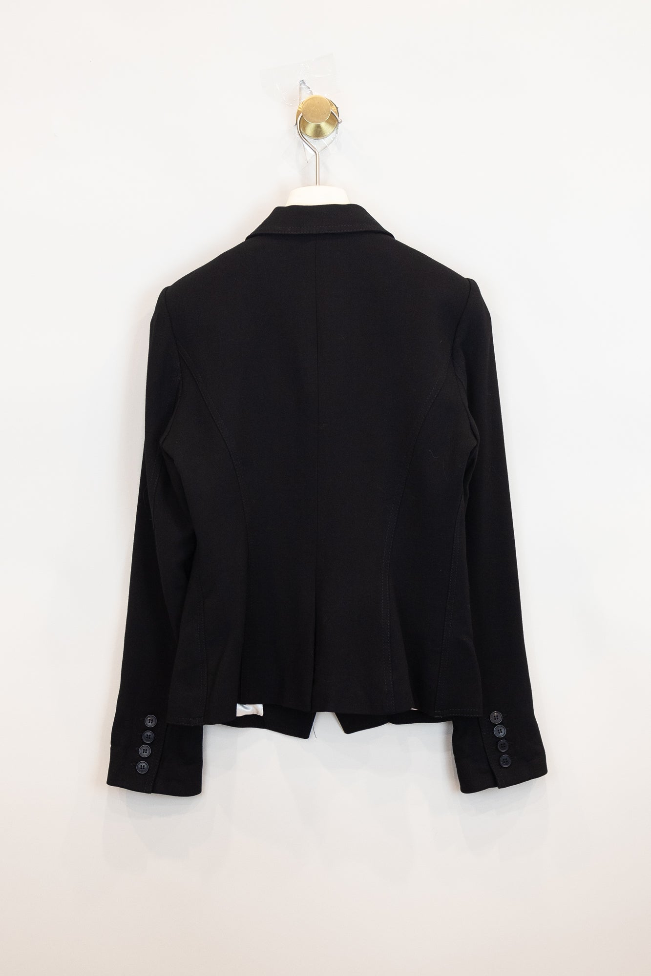 Black Asymmetrical Blazer With Gold Buttons Viscose