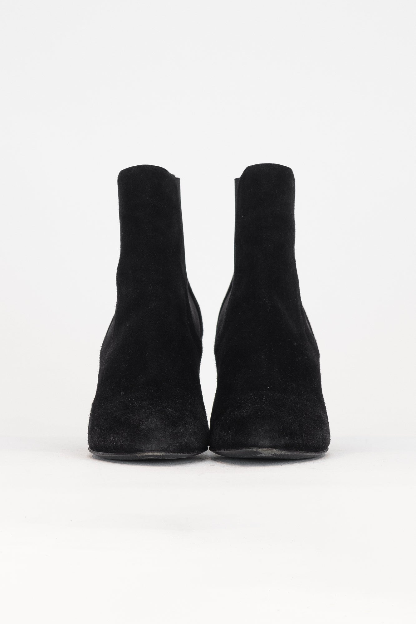 Black Suede Wedge Ankle Pump Boots