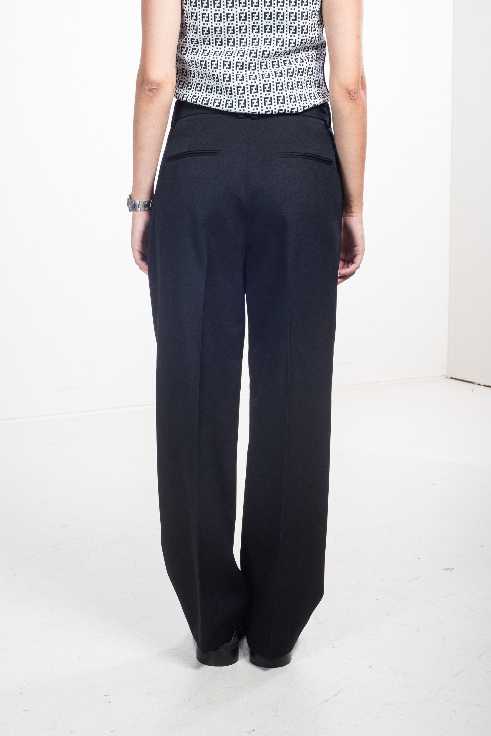 Back view of Tibi Black Pull-On Trouser