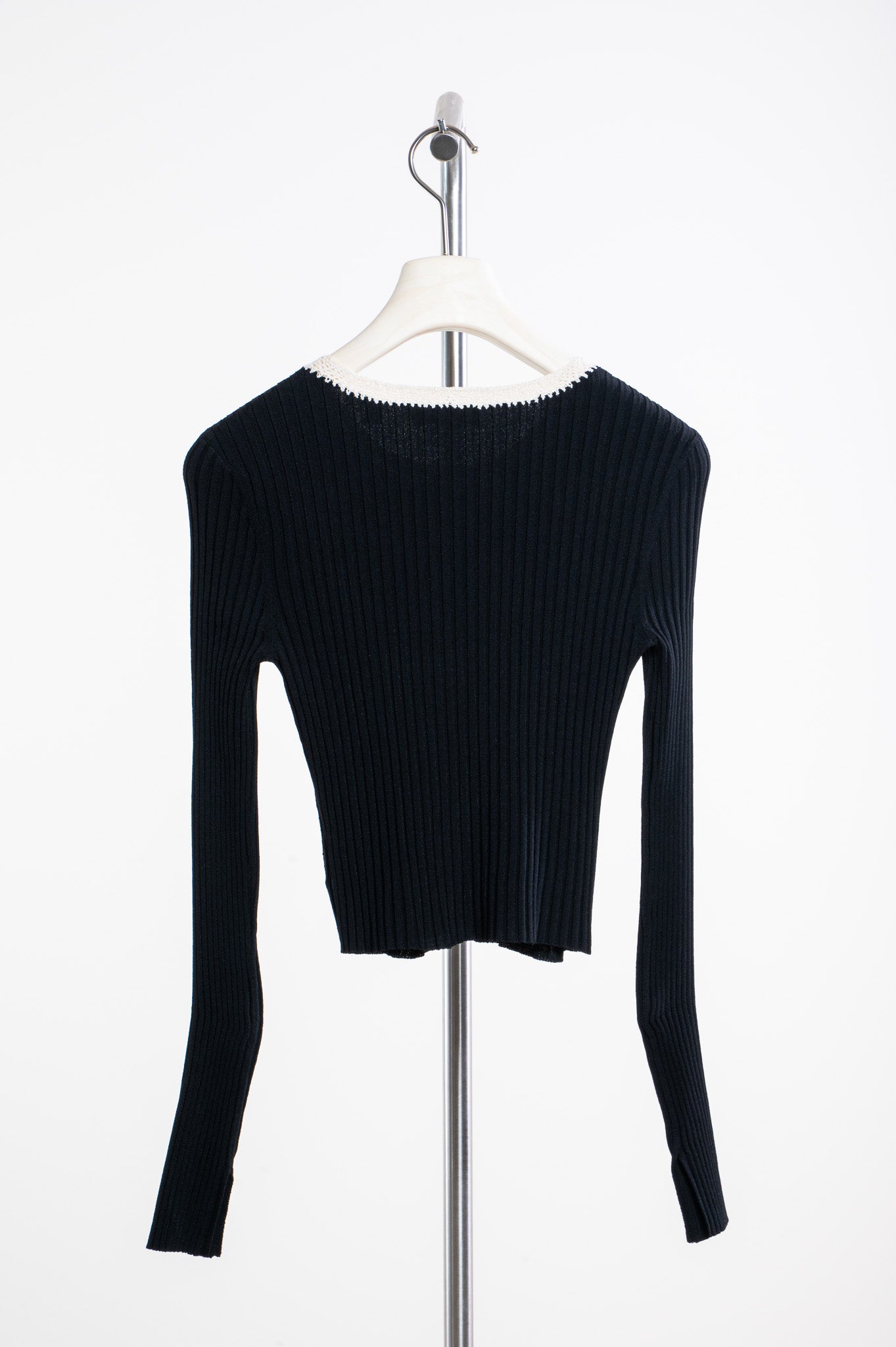 Knit Cream Collar Sweater Skirt Set