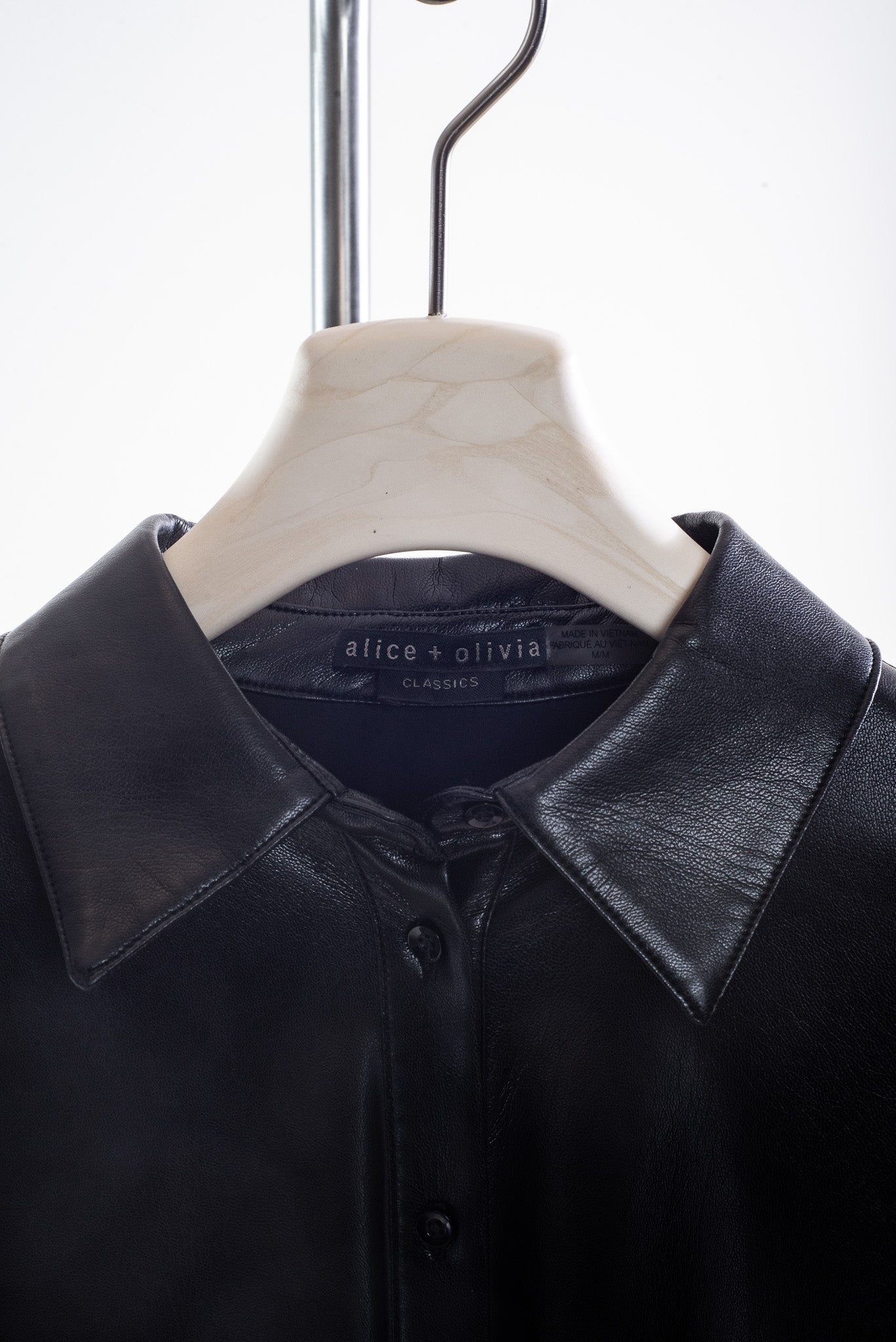Black Faux Leather Dress with Tie