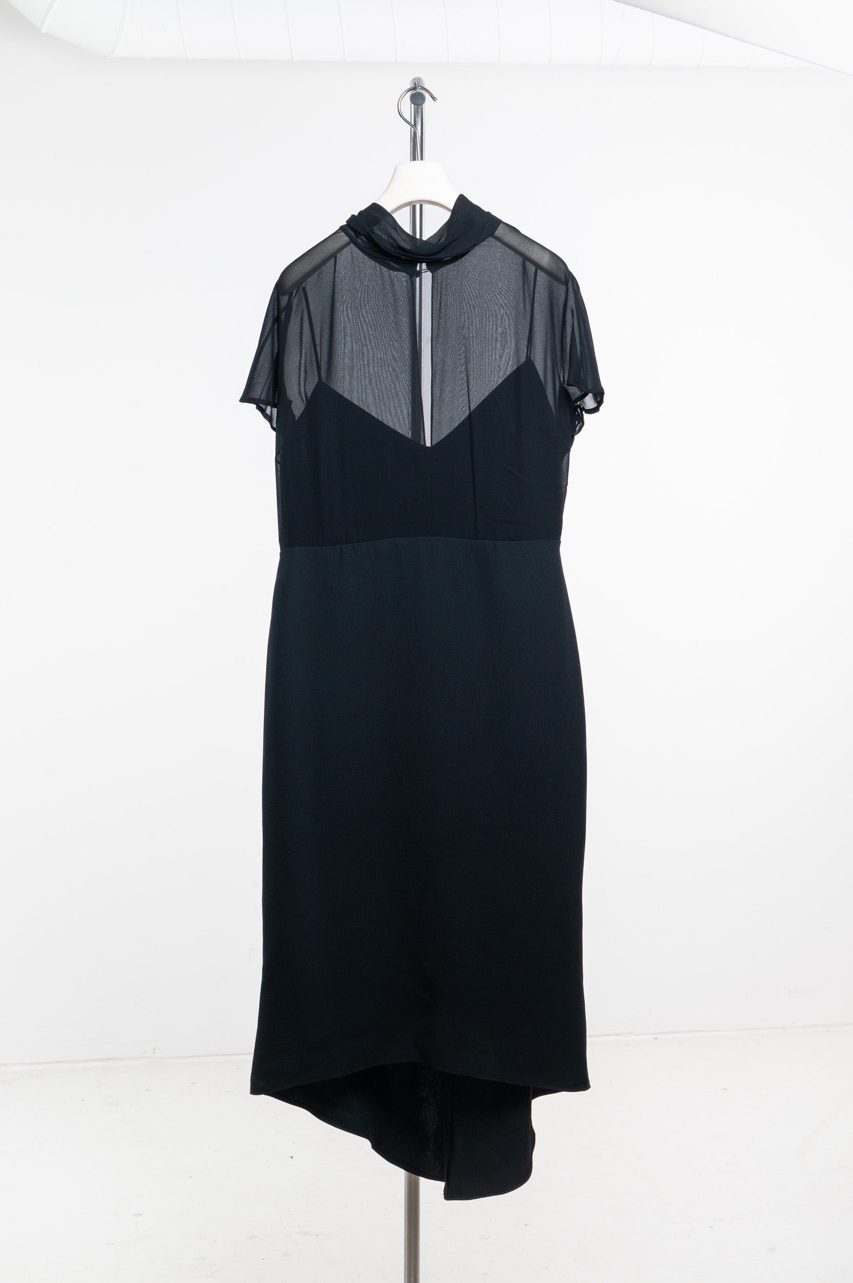 Black Mesh Top Midi Dress