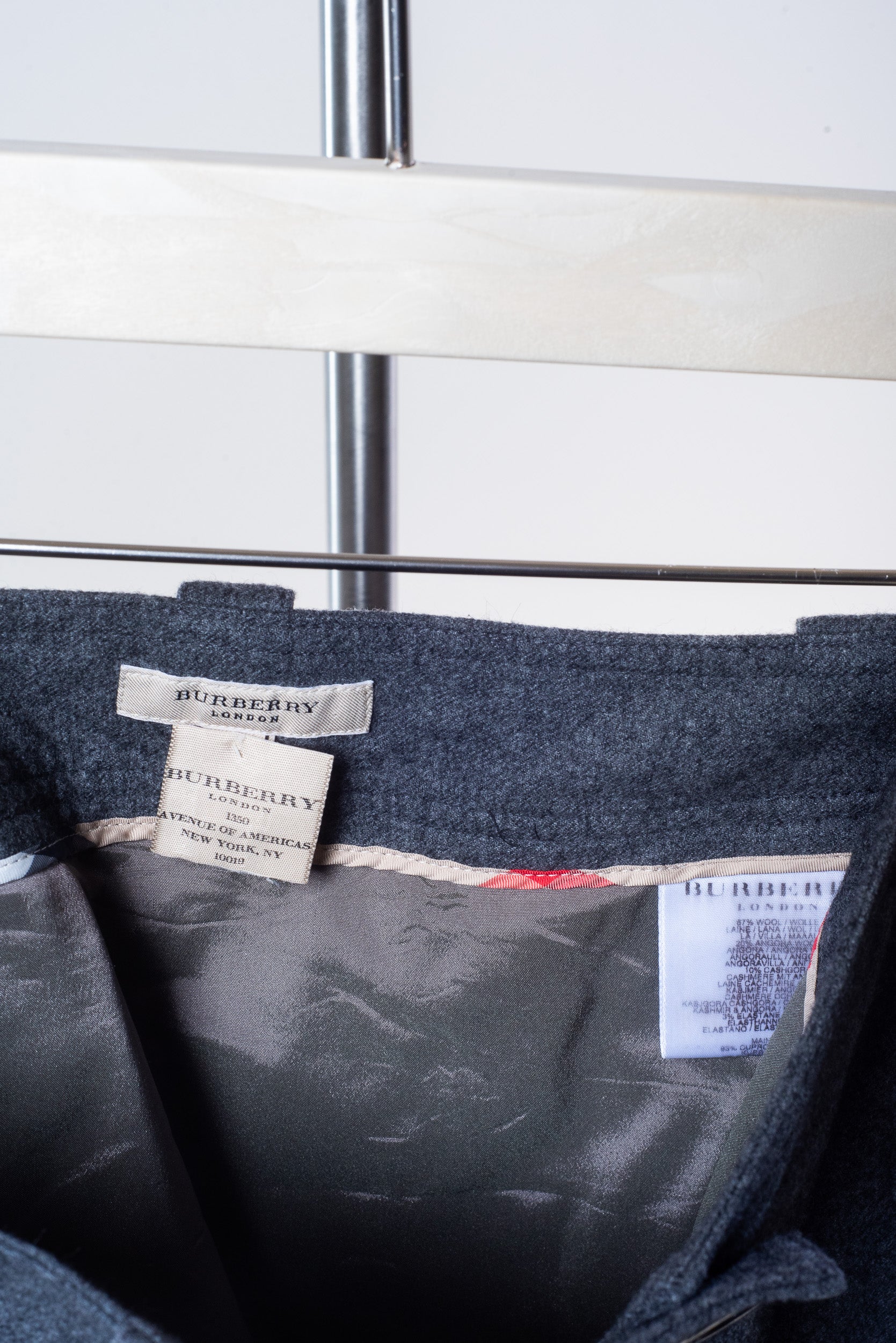 Grey Wool Blend Pencil Skirt