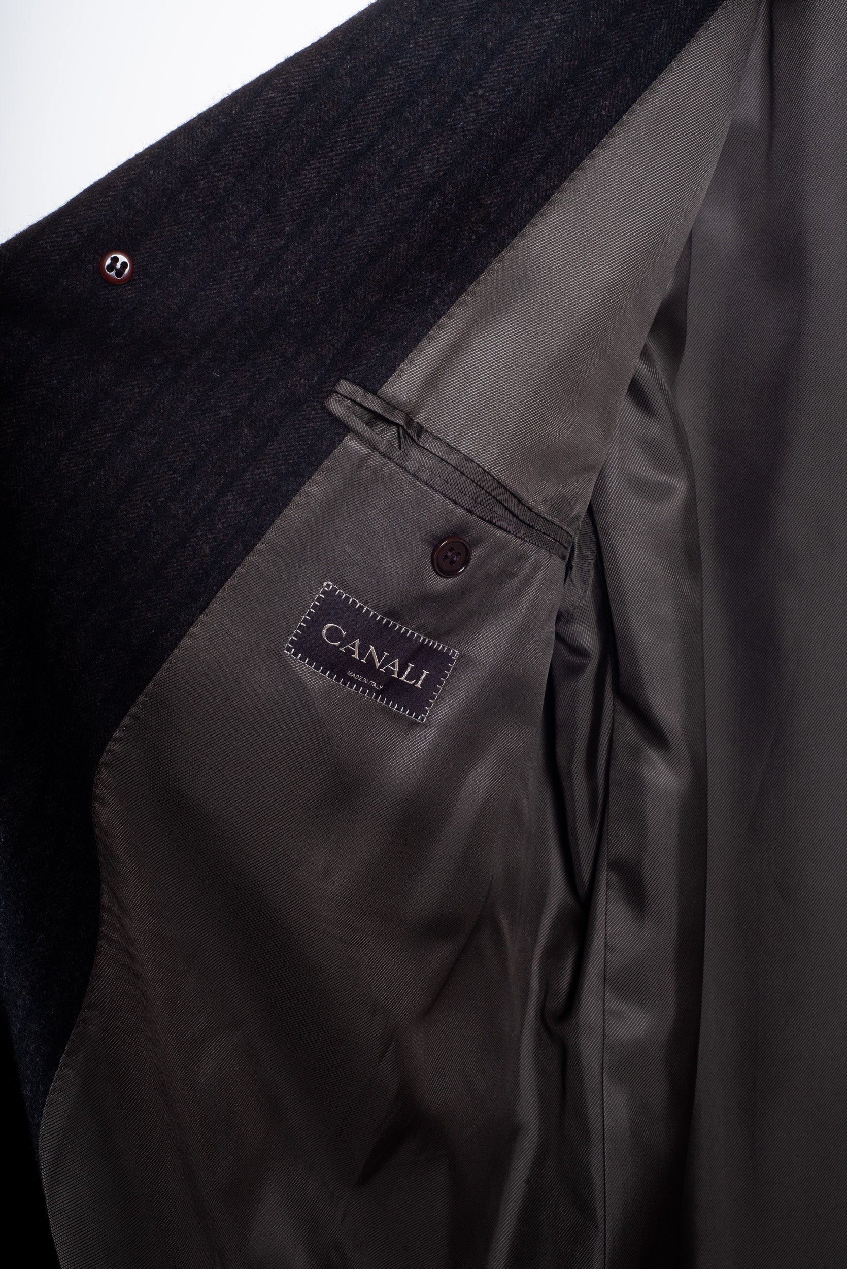 Brown and Black Stripped Wool Blend Driving Coat