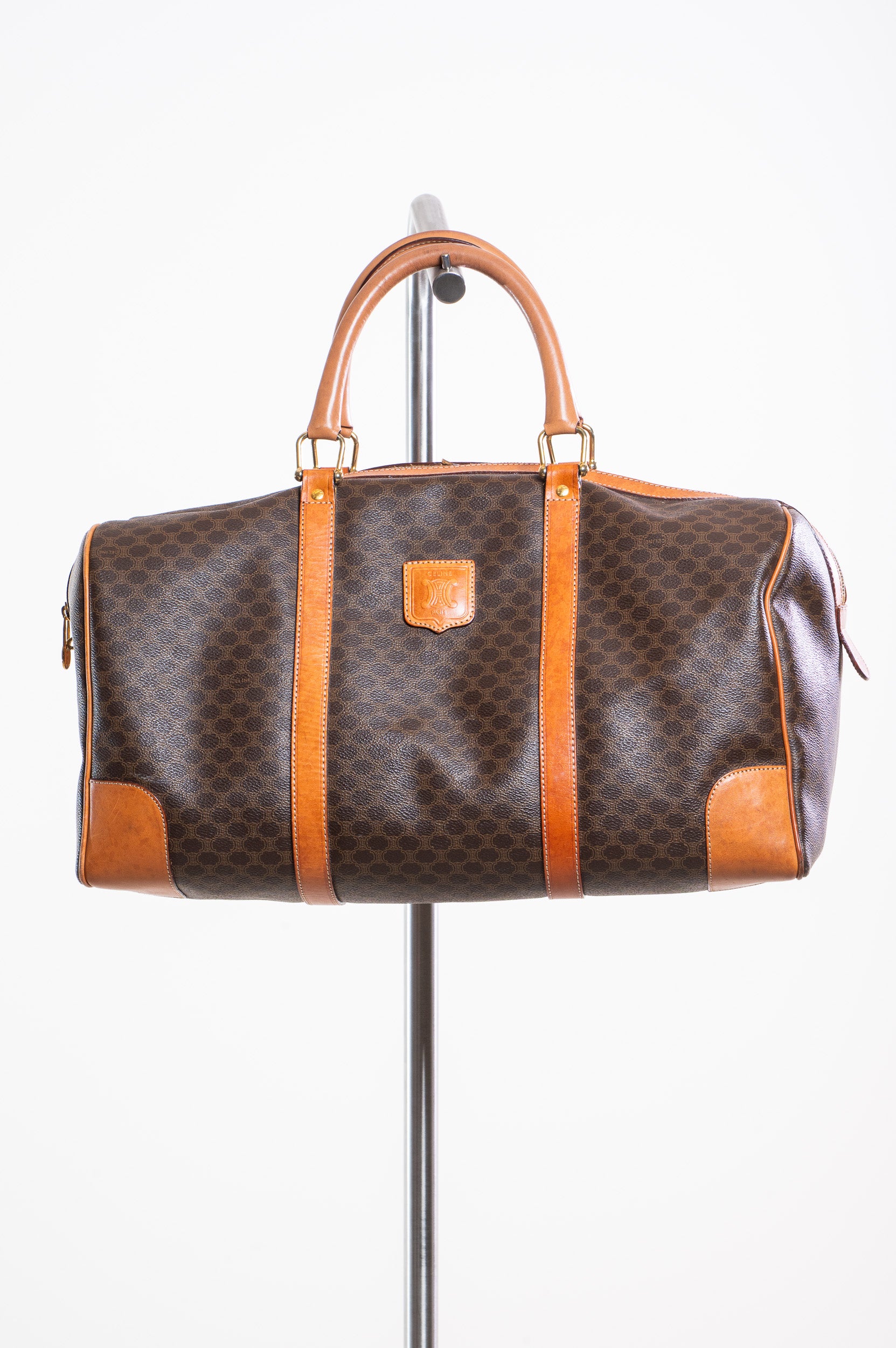 Additional front view of Celine Vintage Brown Medium Boston Bag