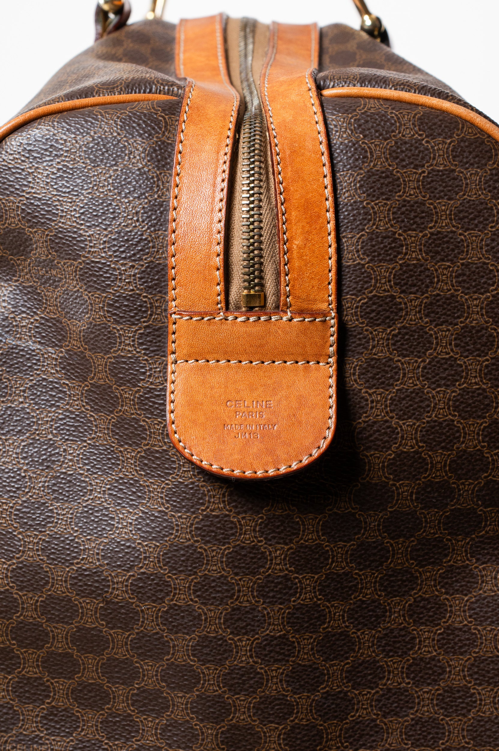 Additional close-up view of Celine Vintage Brown Medium Boston Bag