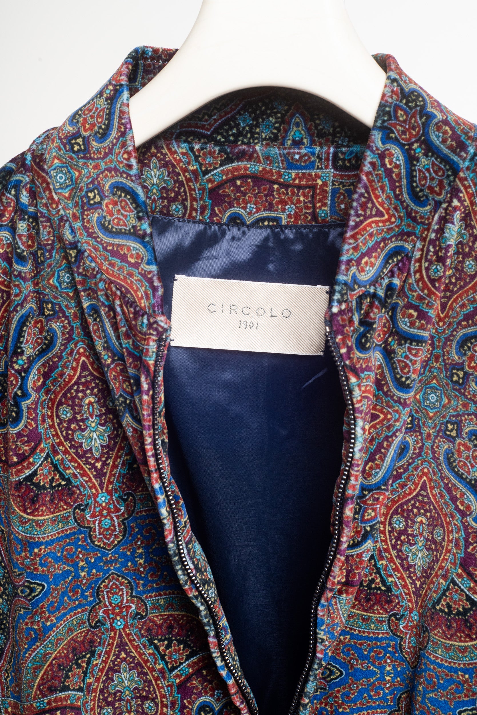 Dark Velvet Printed Bomber Jacket
