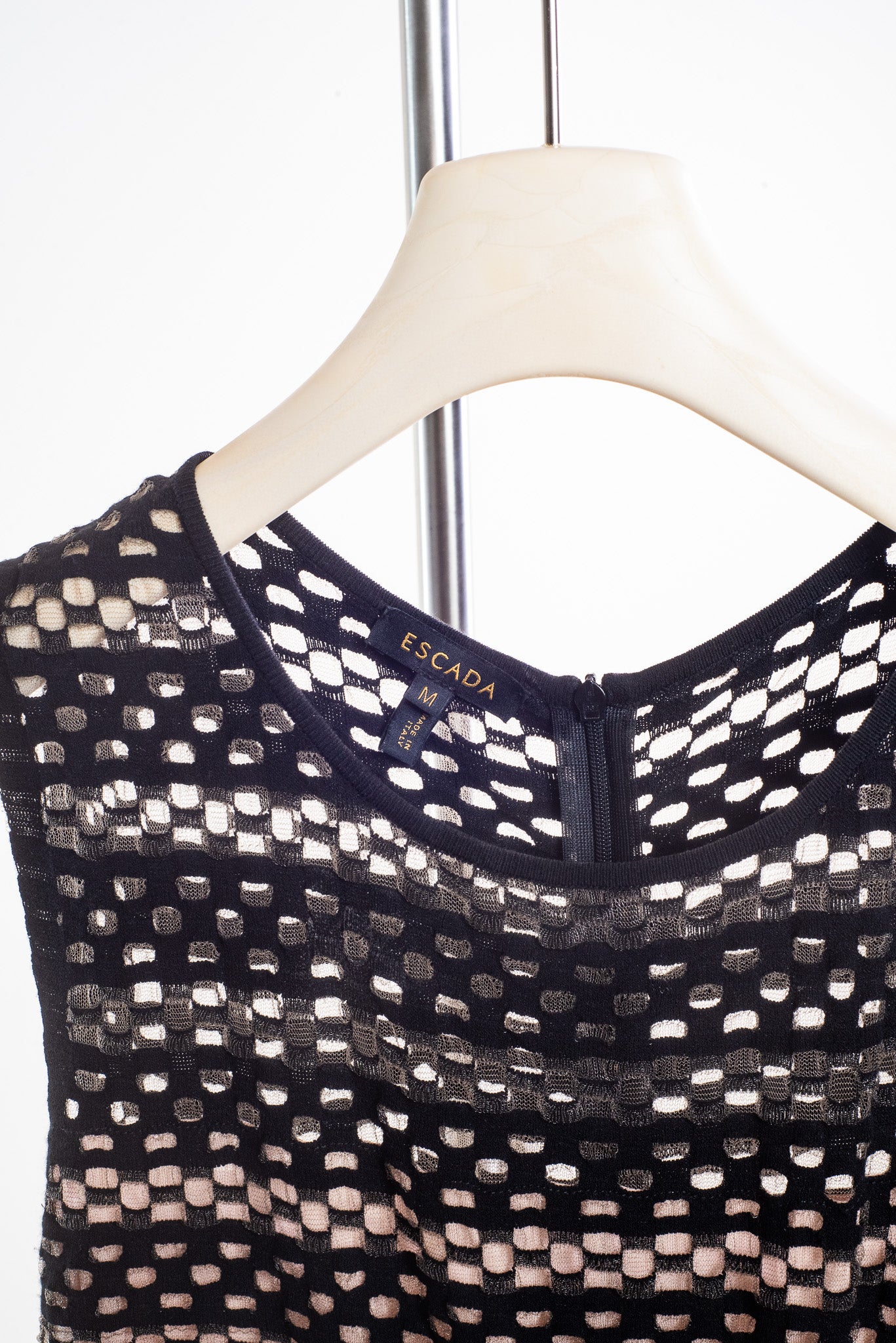 Black Short Sleeve Stretch Knit with Nude Slip Dress