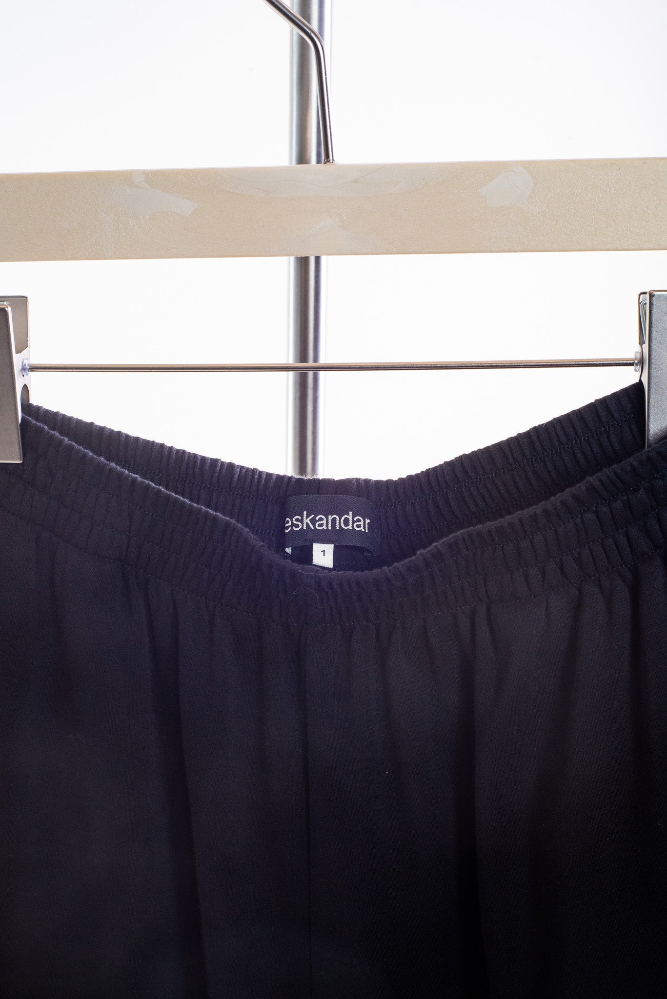 Black Pull On Pima Cotton Wide Leg Pant