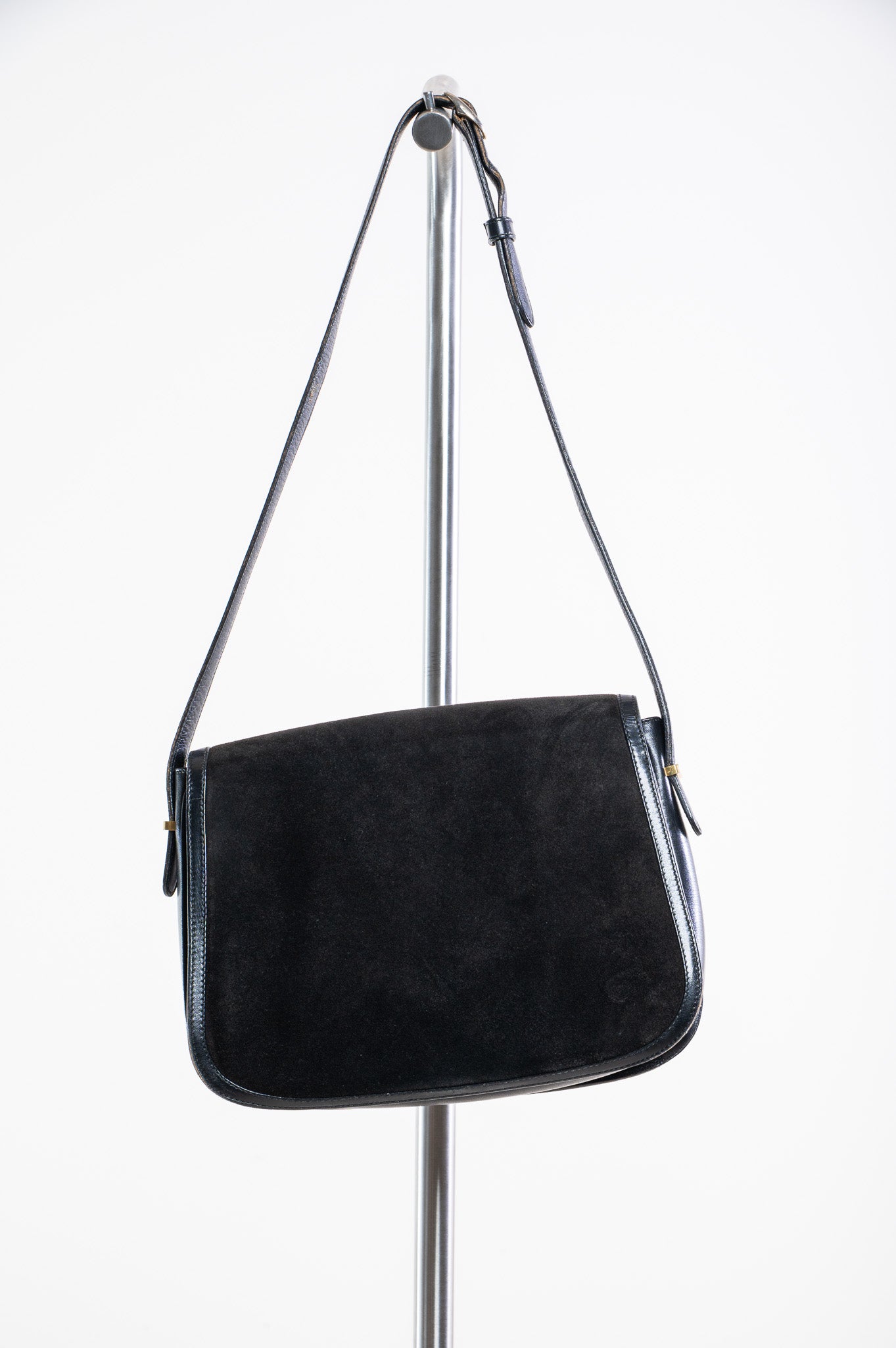 Vintage Chocolate Brown Suede Saddle Shoulder Bag