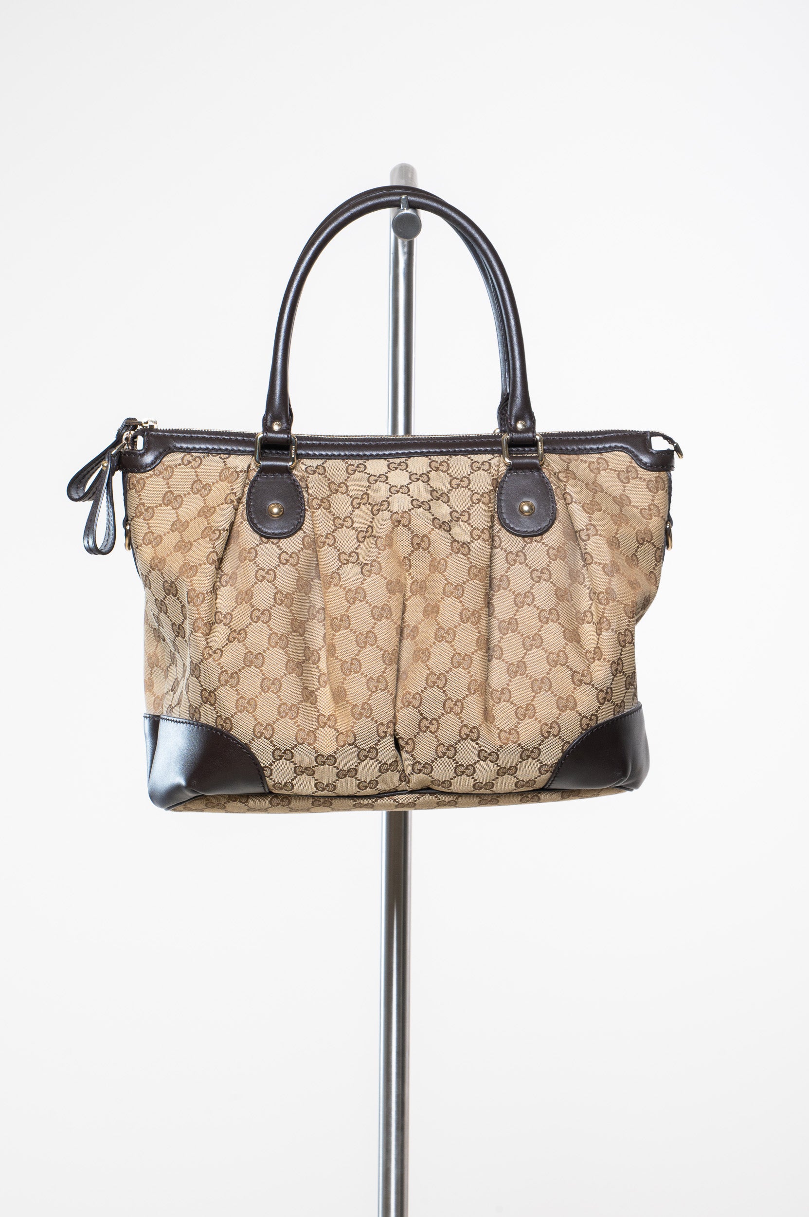 Back view of Gucci Dark Brown Canvas Sukey Tote Bag