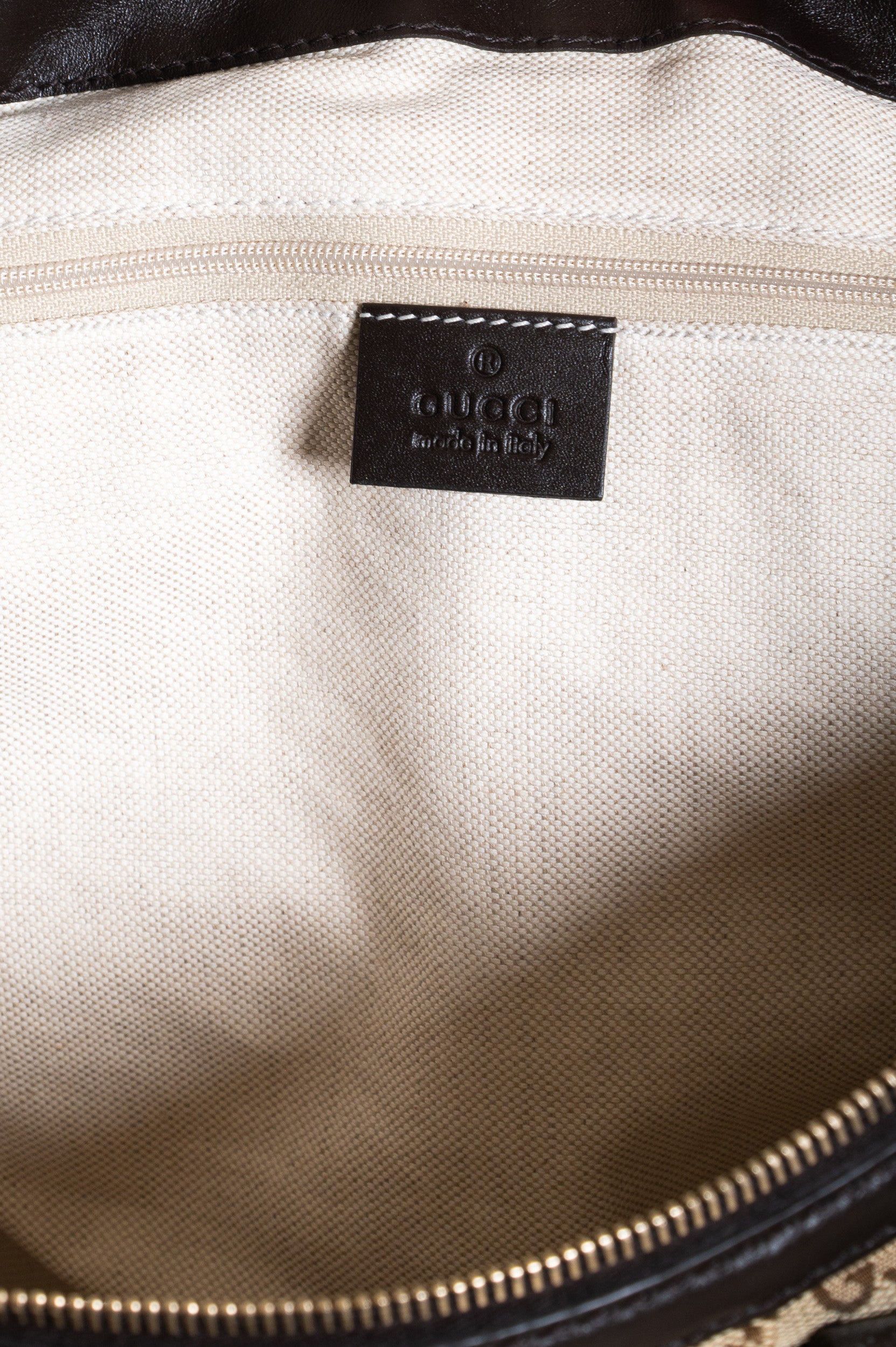 Additional interior view of Gucci Dark Brown Canvas Sukey Tote Bag