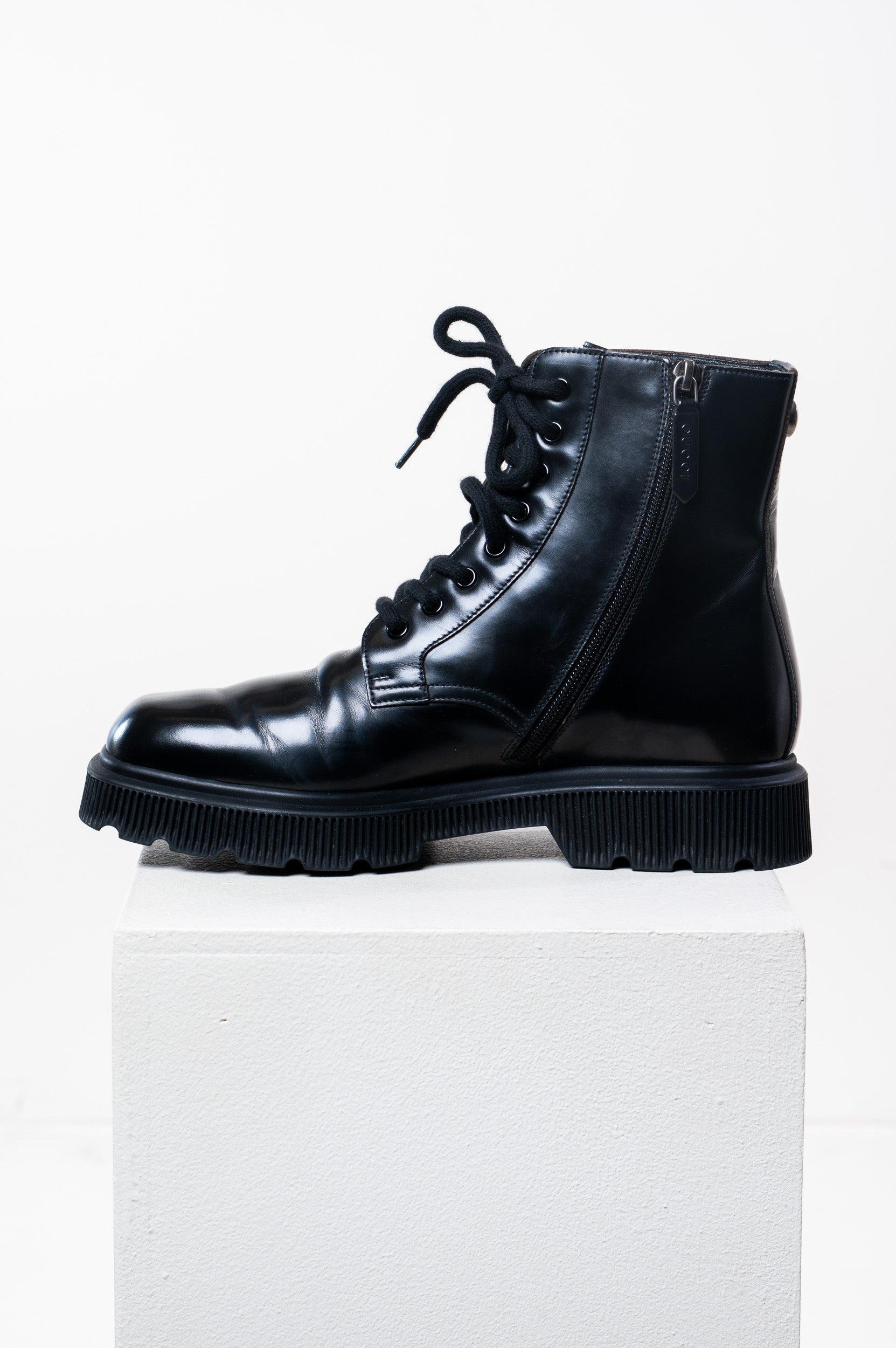 Black Cordovan Combat Boots