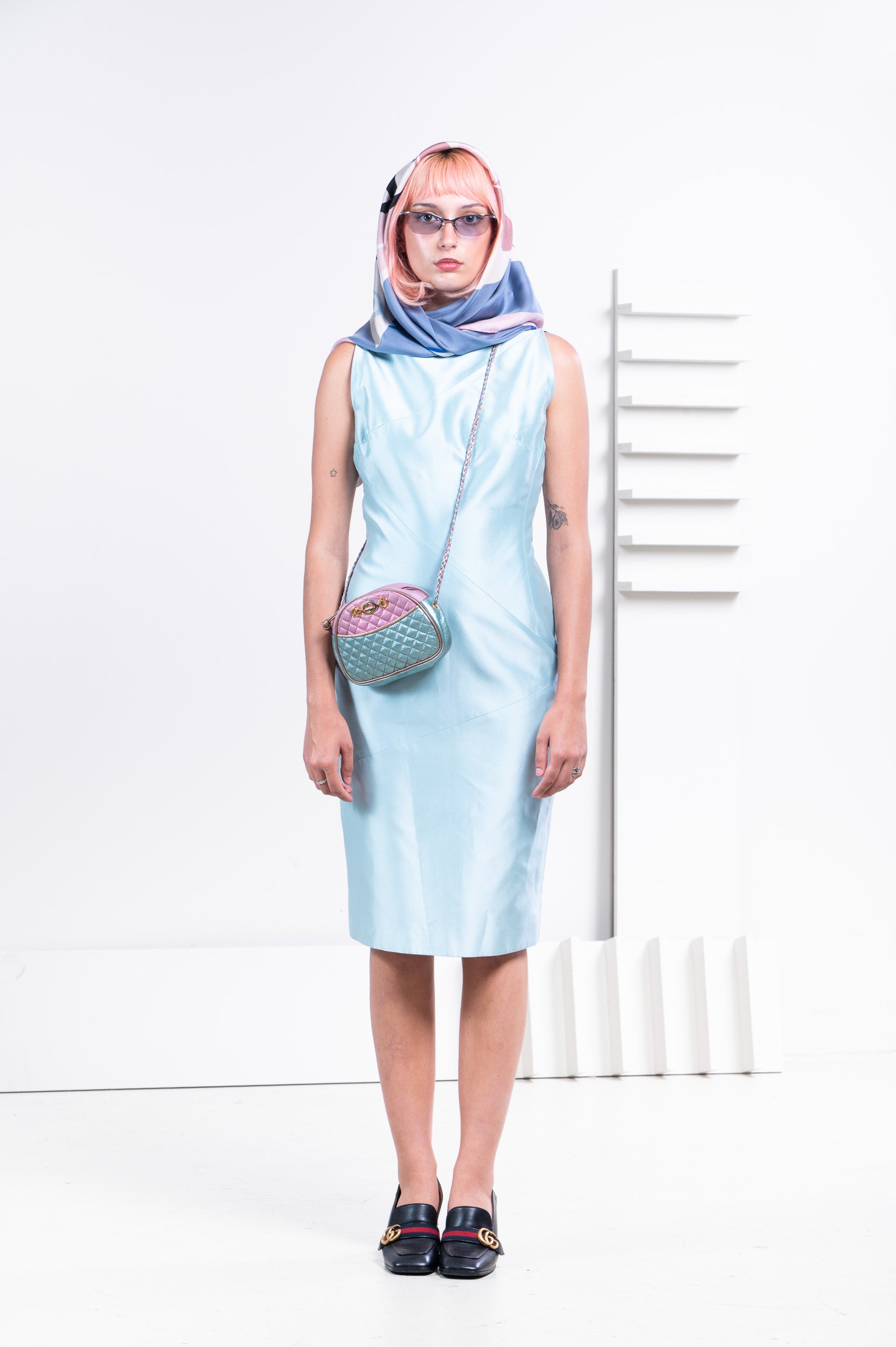 Blue Silk Dress