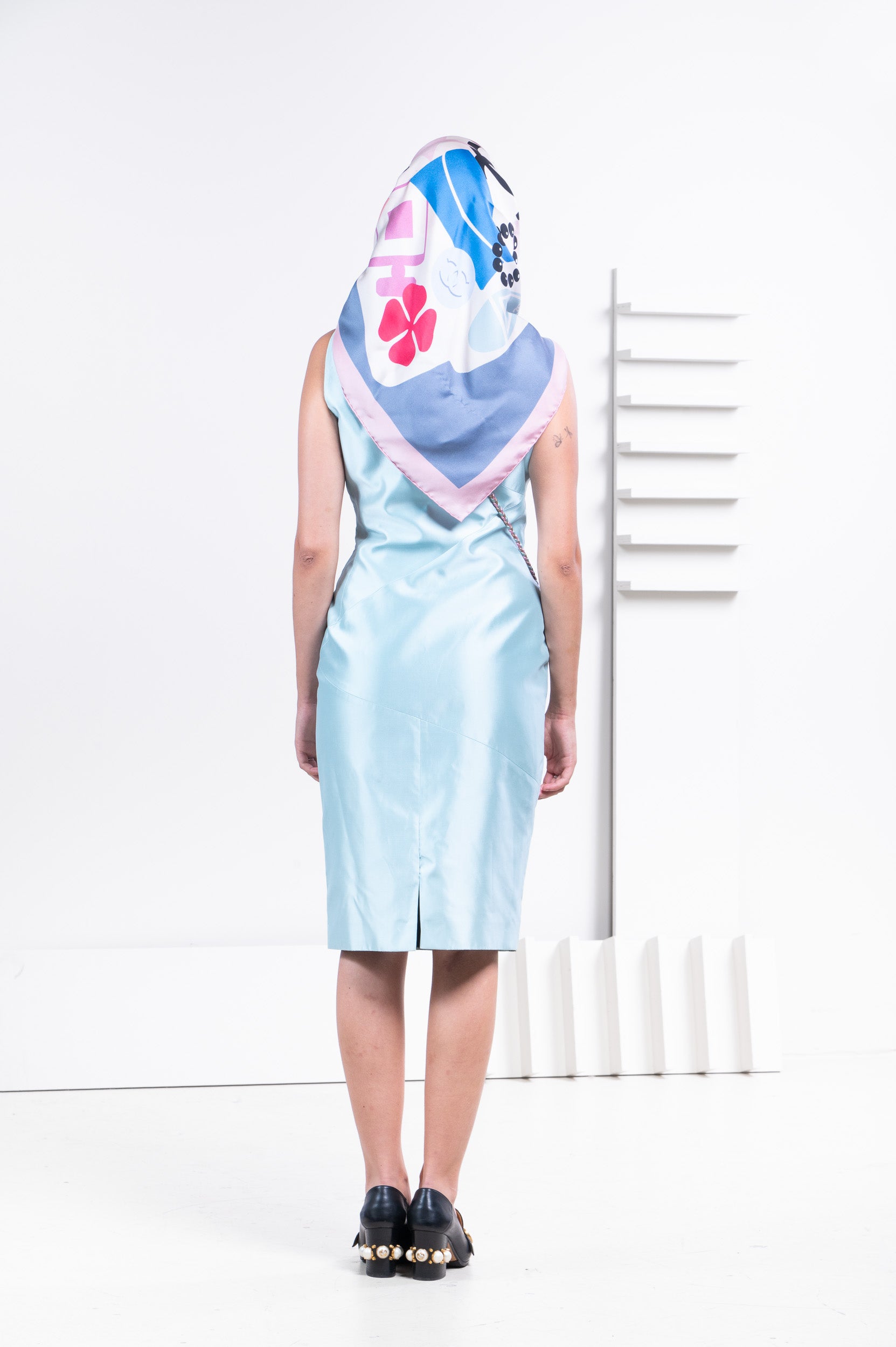 Blue Silk Dress