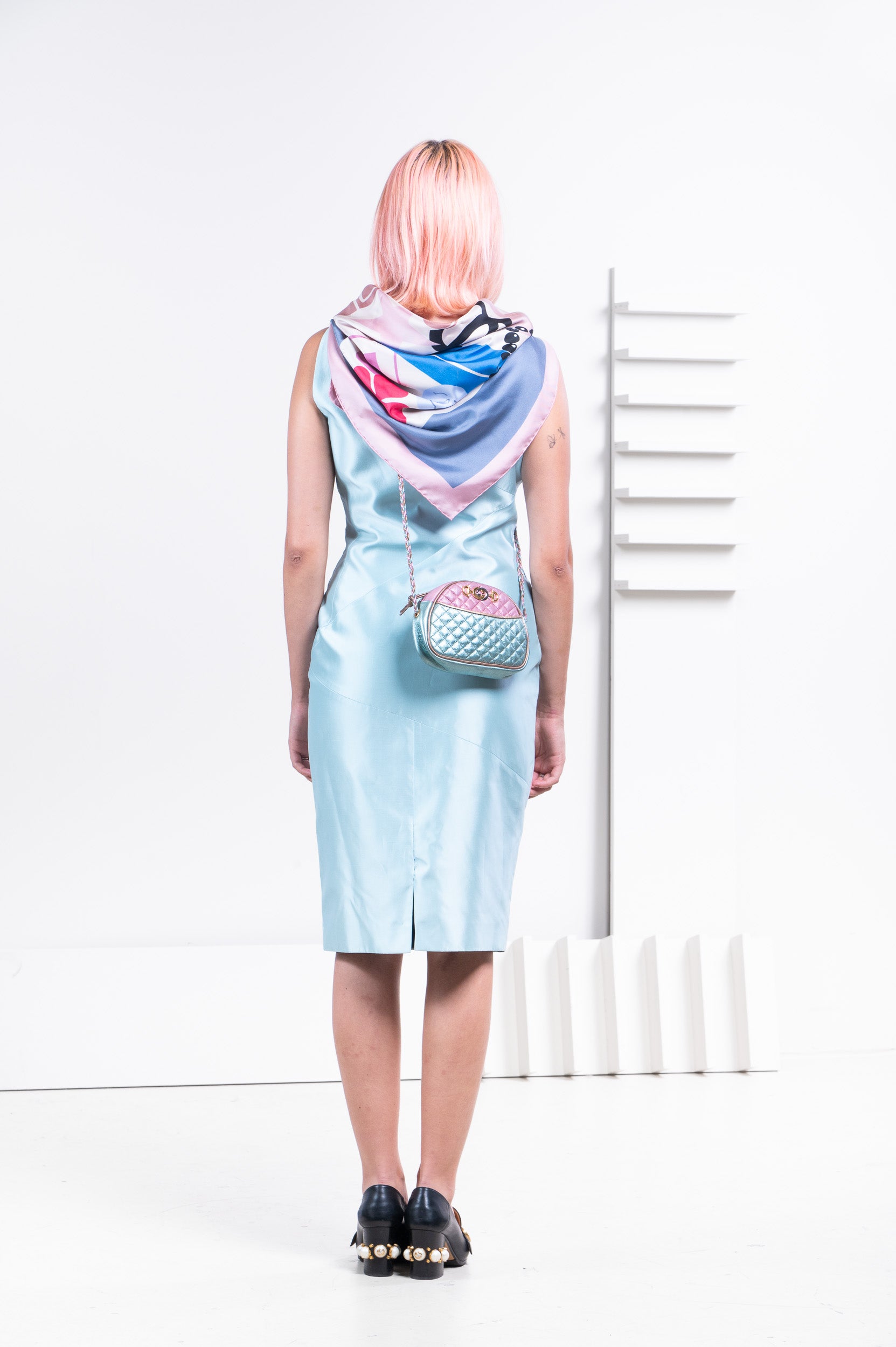 Blue Silk Dress