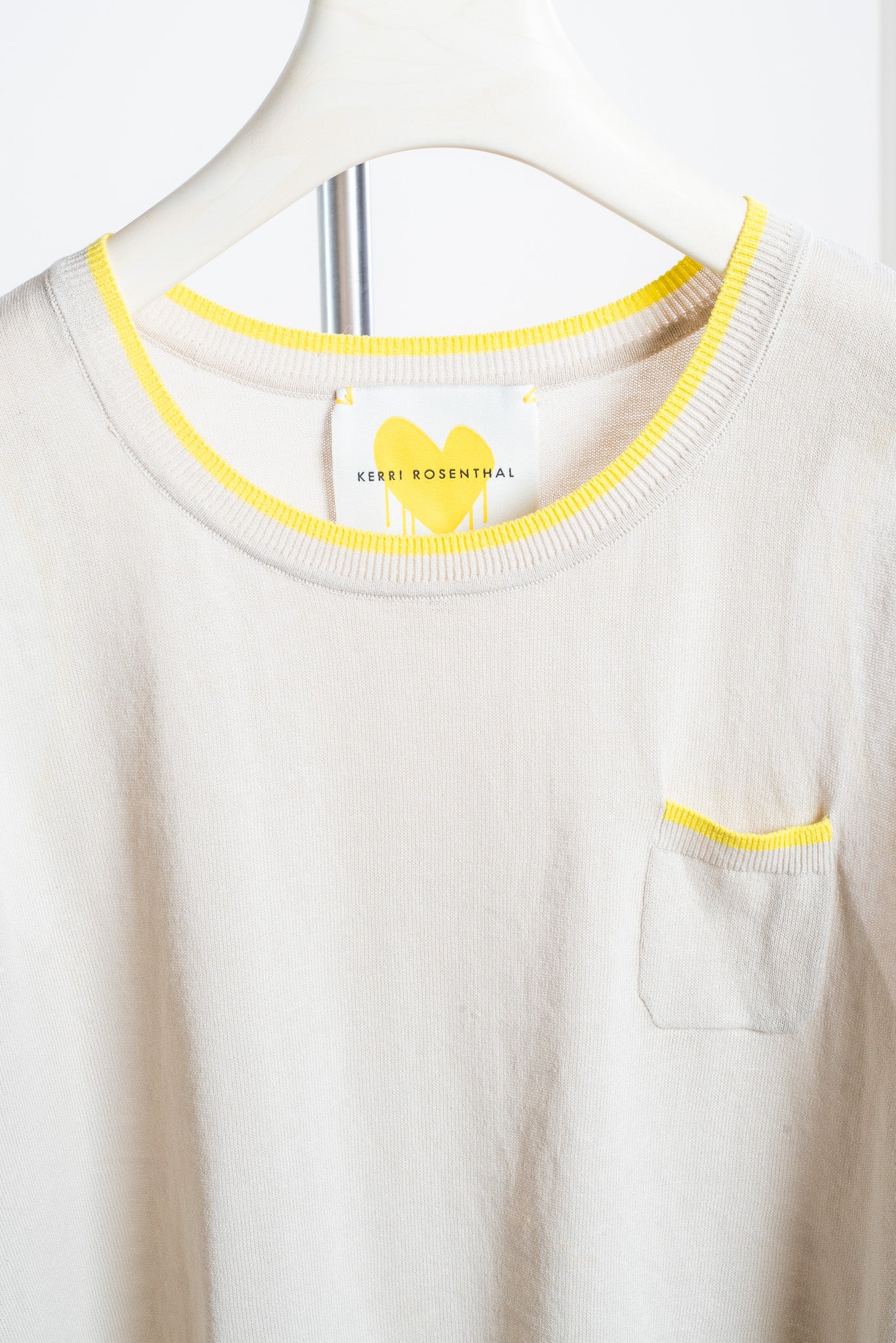 Beige Tank Top w/ Yellow Trim Details