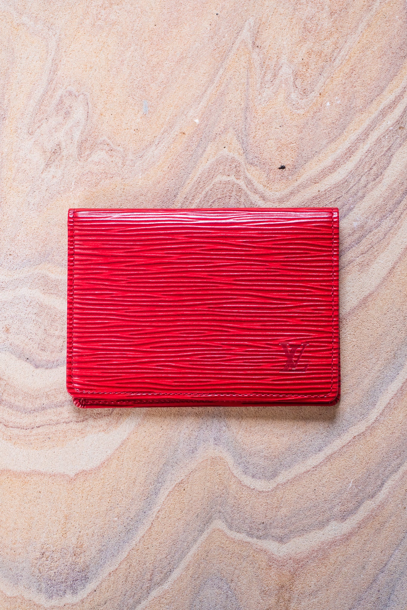 Red Epi Leather Card Holder