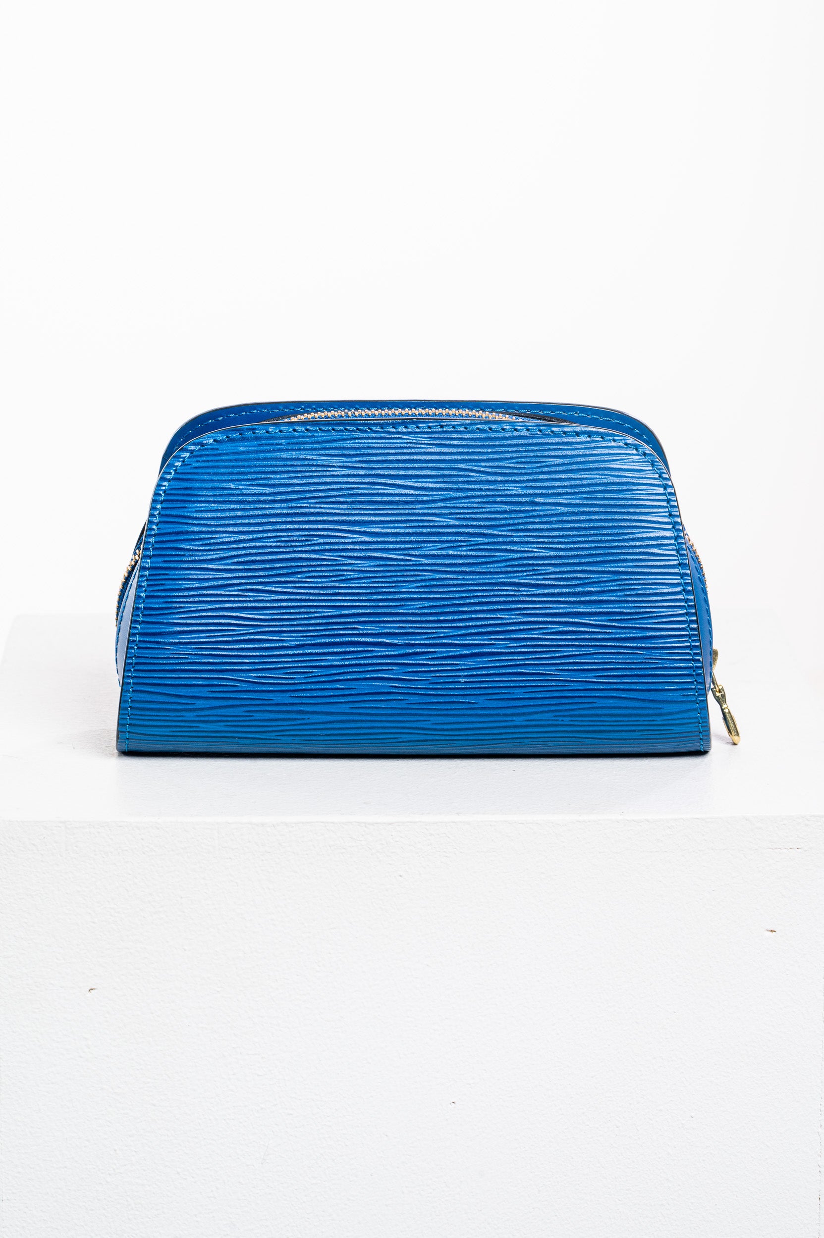 Blue Epi Leather Dauphine Pouch