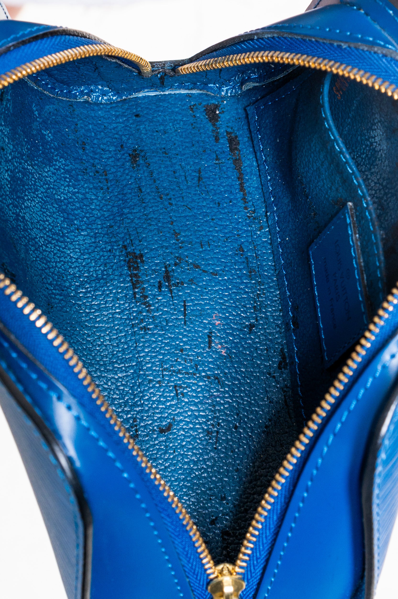 Blue Epi Leather Dauphine Pouch