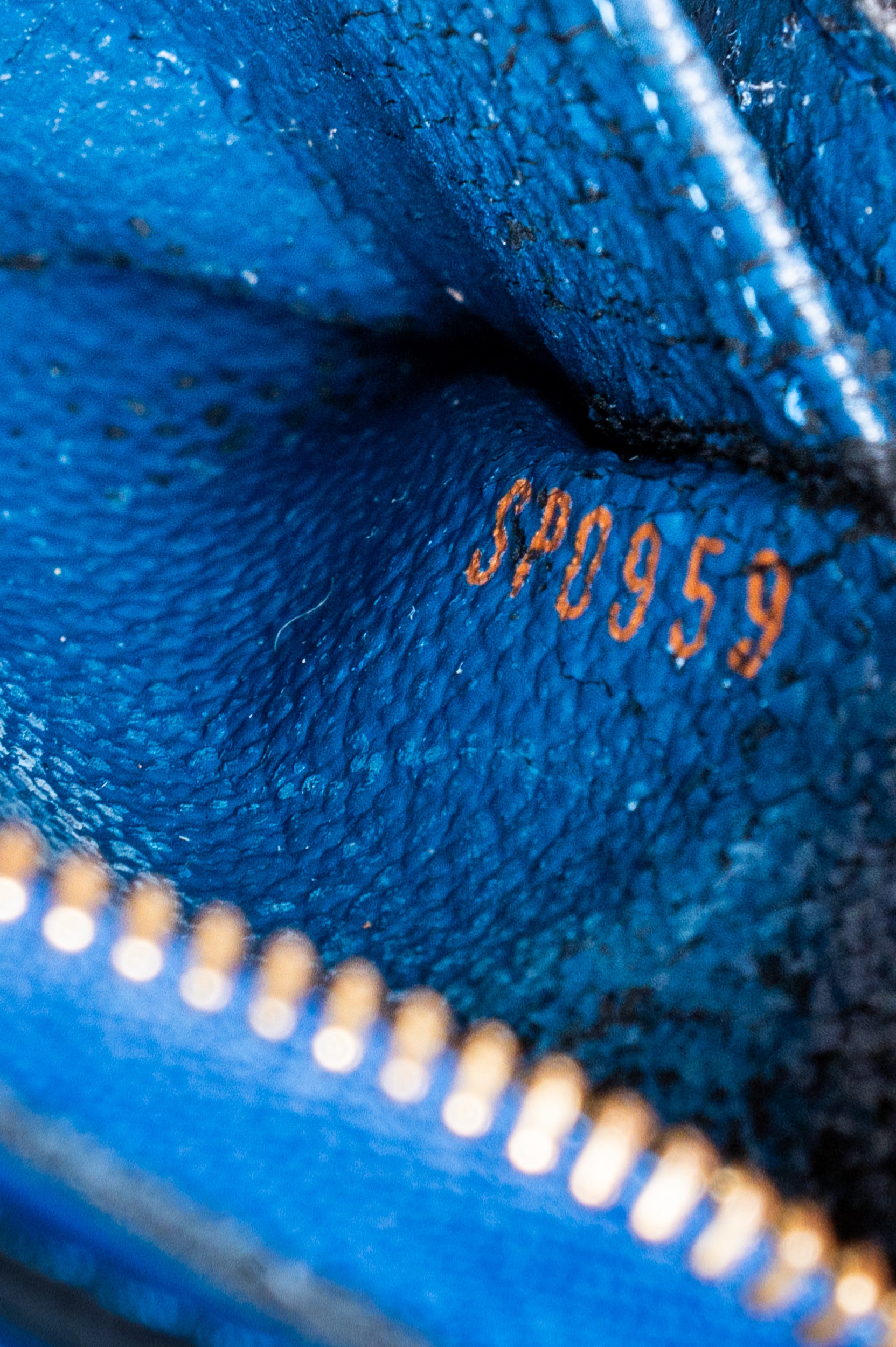 Blue Epi Leather Dauphine Pouch