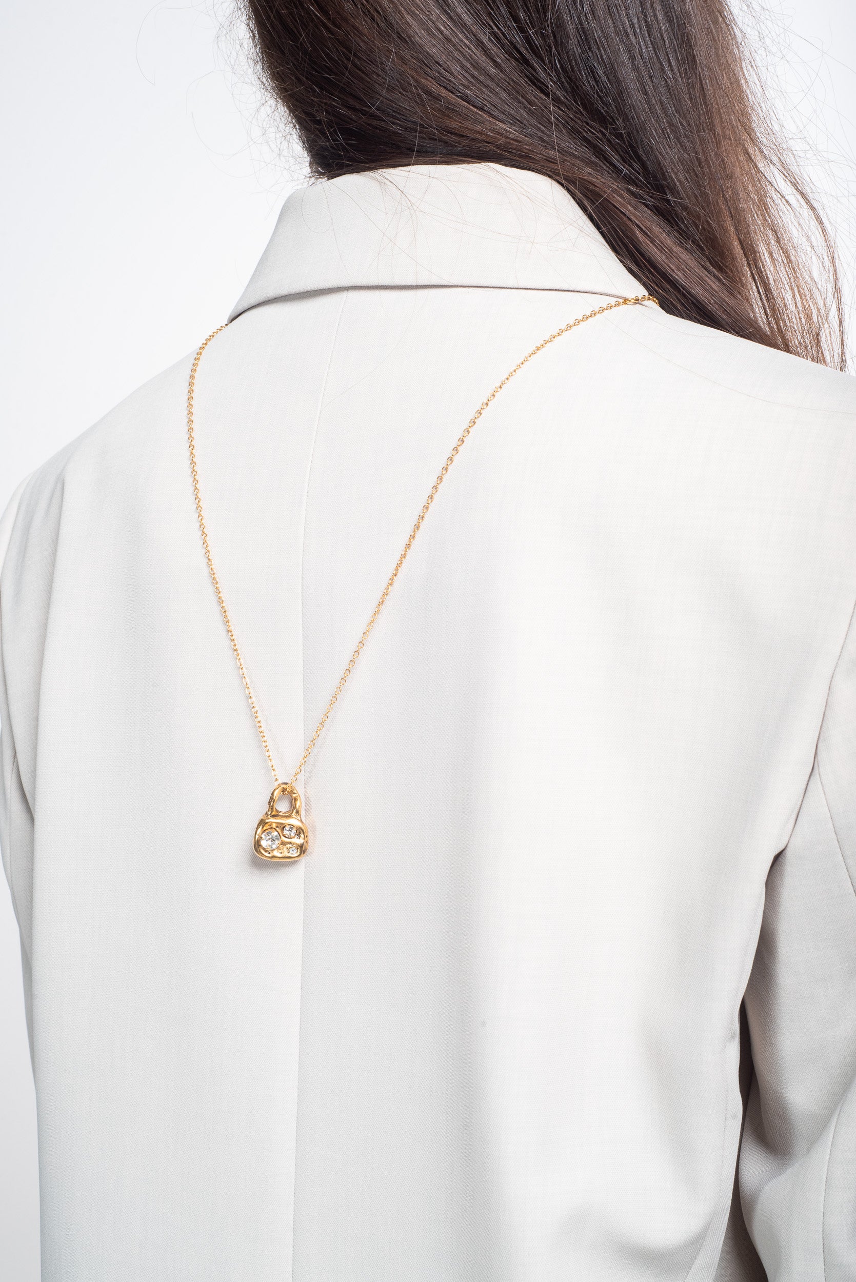 Chunky Gold Statement Pendant with Chain