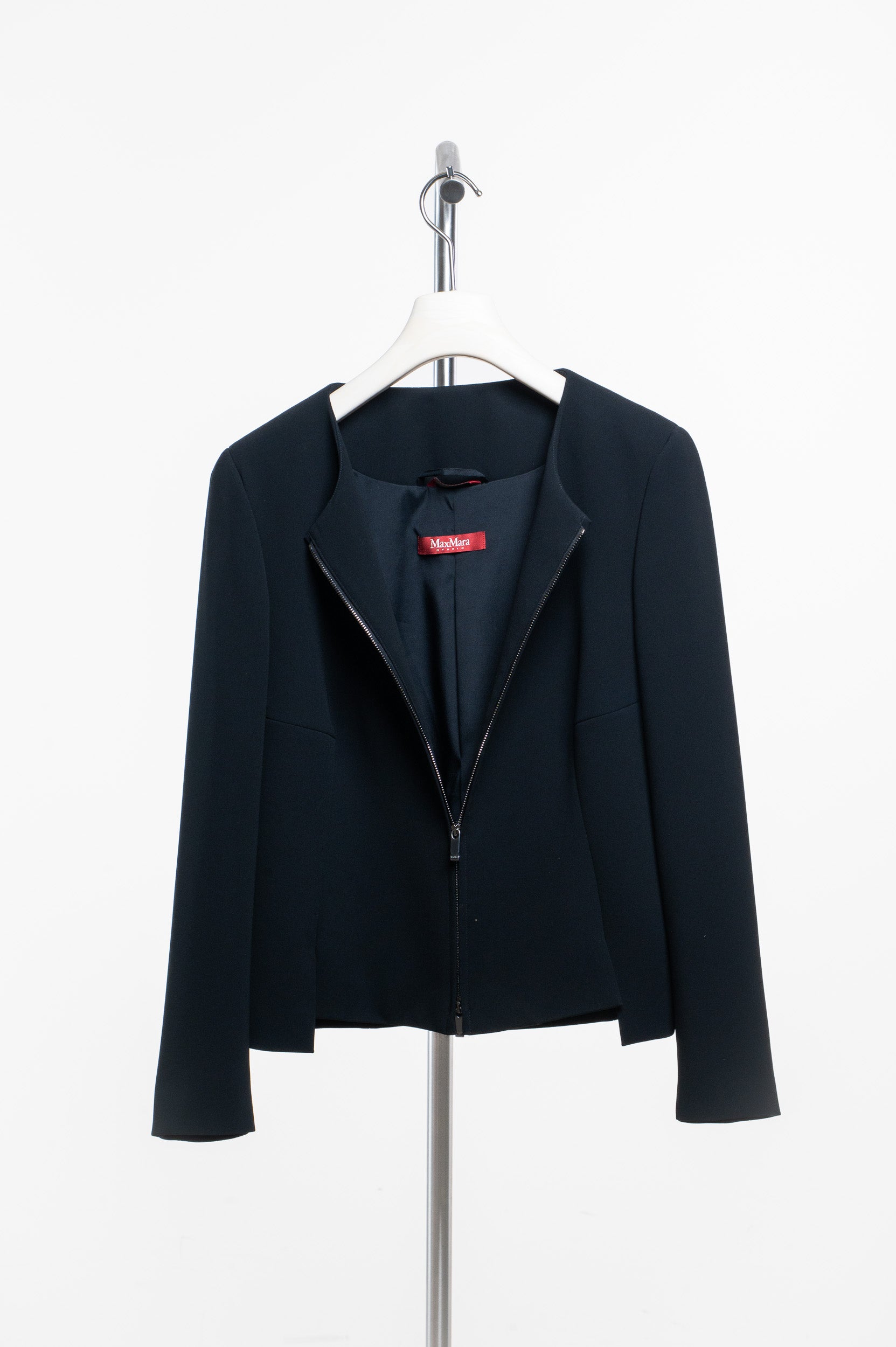 Black Zip-Up Bomber Jacket