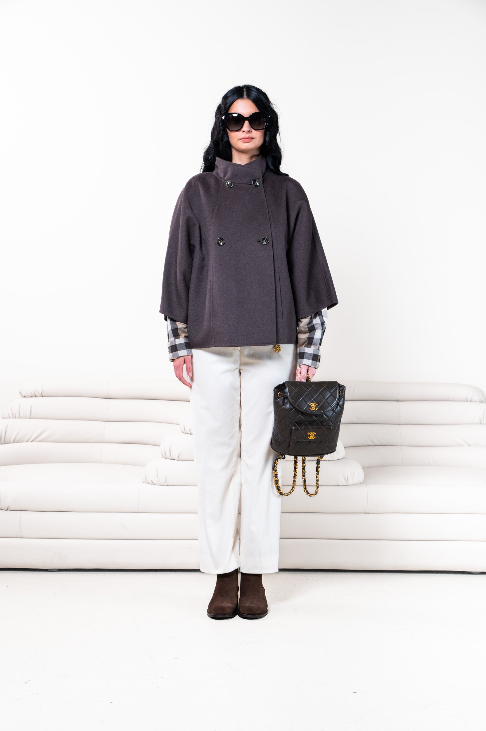 Charcoal Short Sleeve Wool Jacket