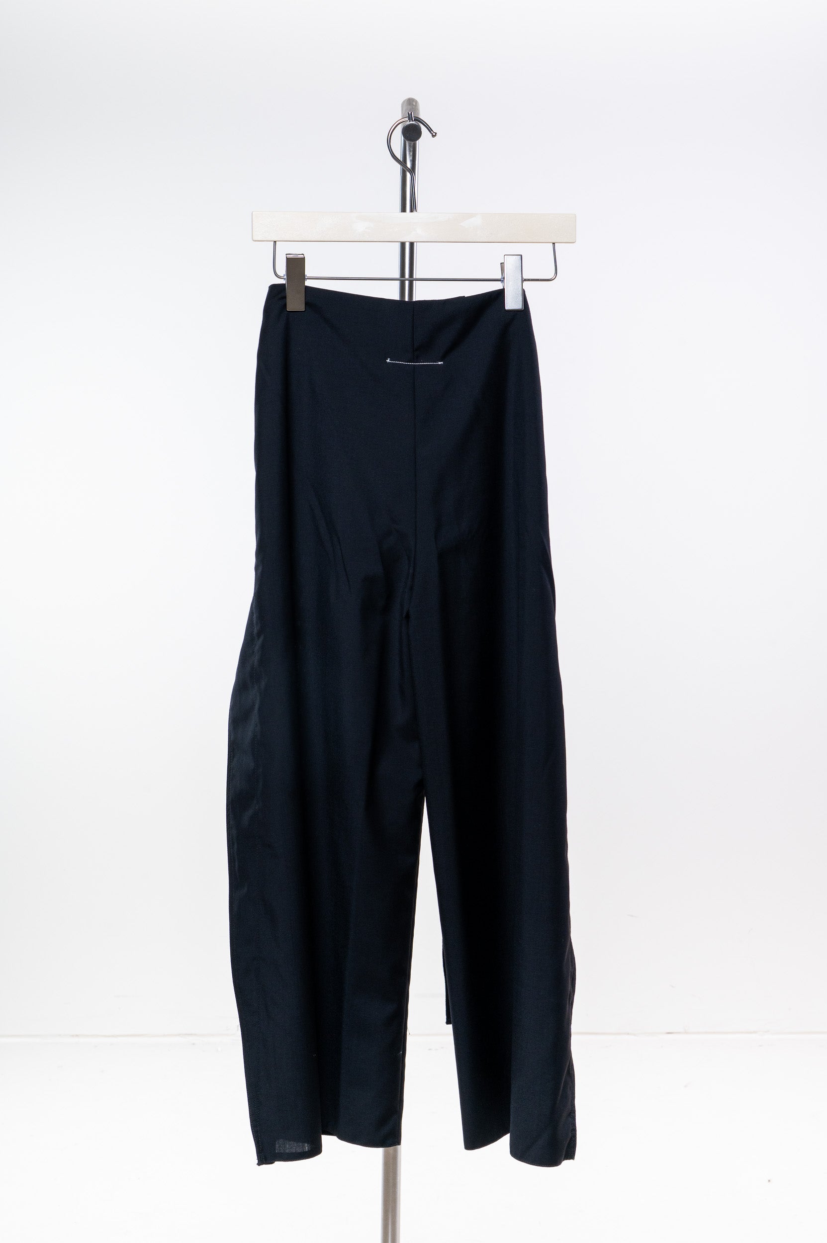 Black Wool Pant w/ Waist Tie Detail