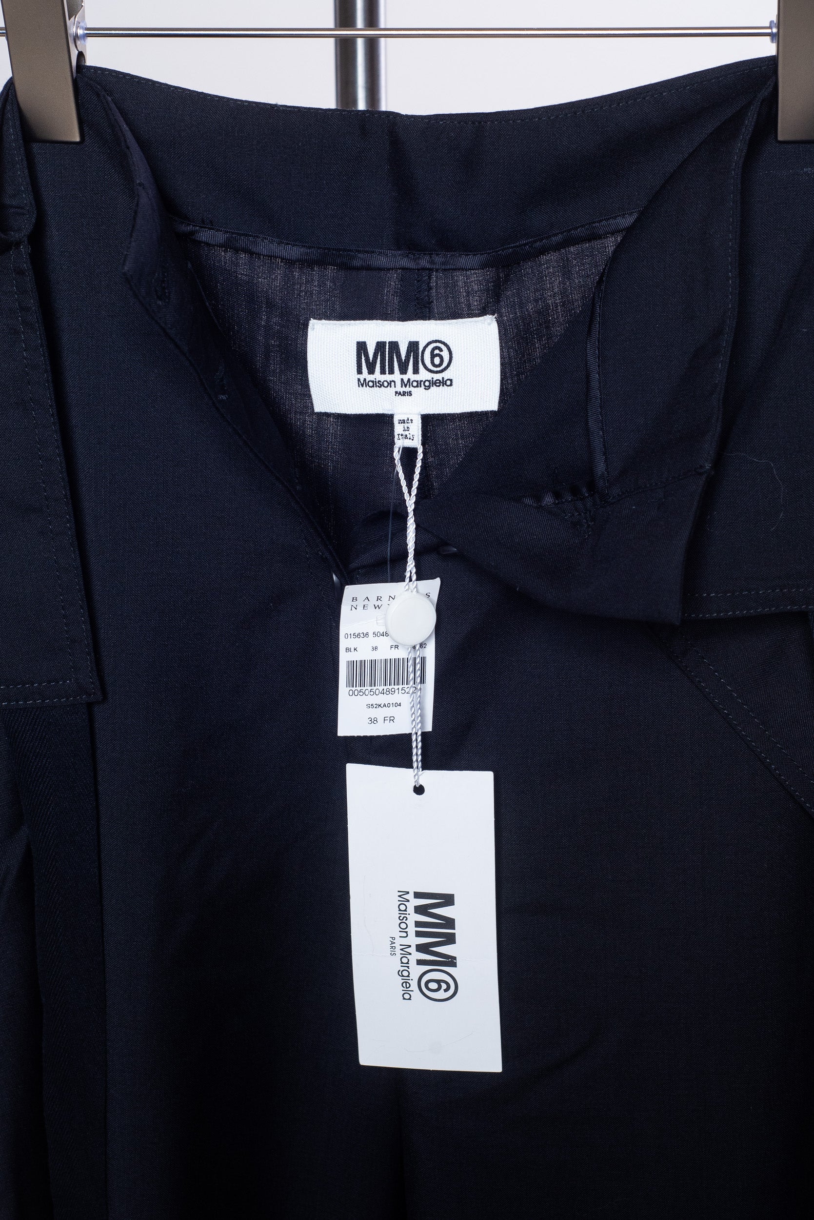 Black Wool Pant w/ Waist Tie Detail