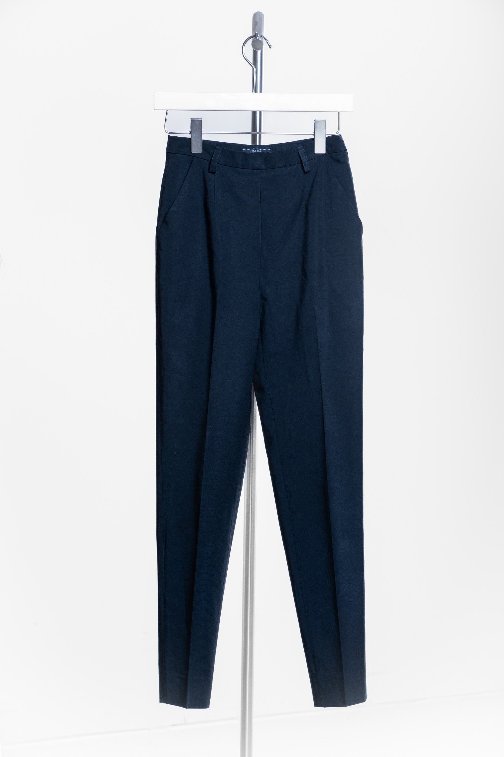 Black Belt Loop Slim Leg Trouser