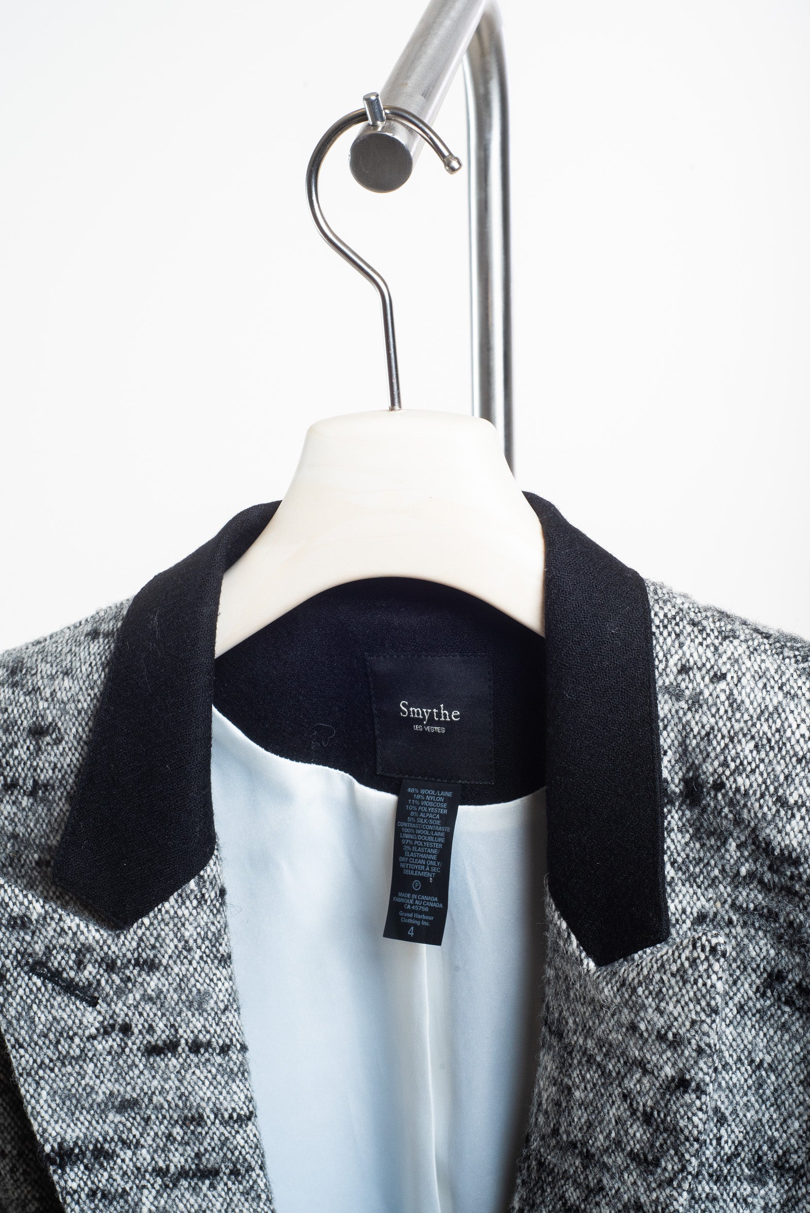 Black and White Wool Blazer w/ Gold Buttons